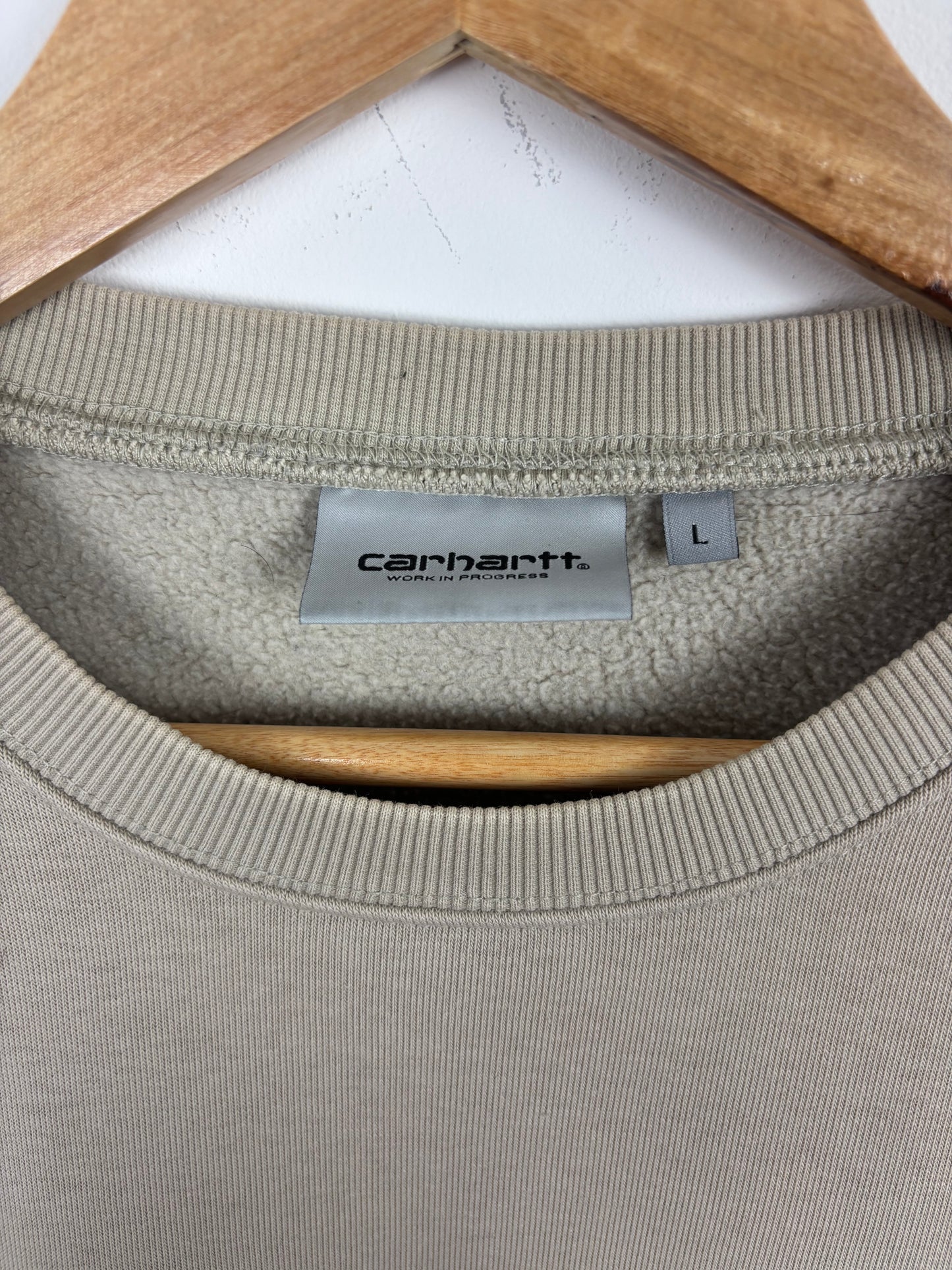 Carhartt Creneck Beige Logo Brodé - L
