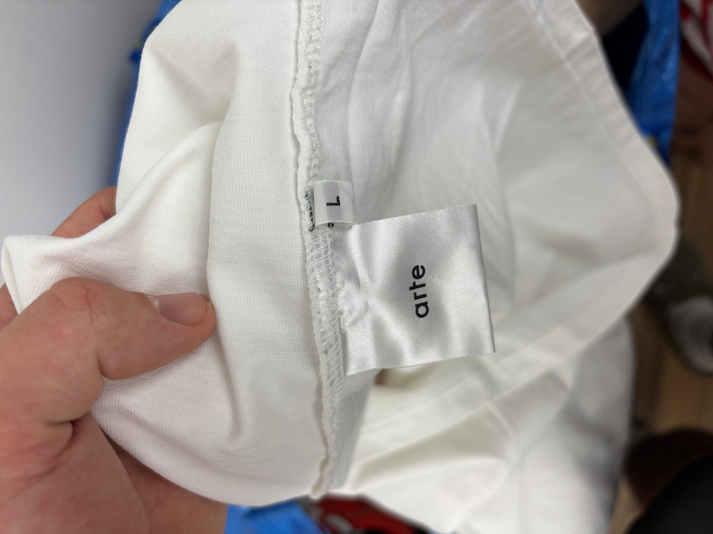 Arte Tee Shirt Blanc Logo Orange - L