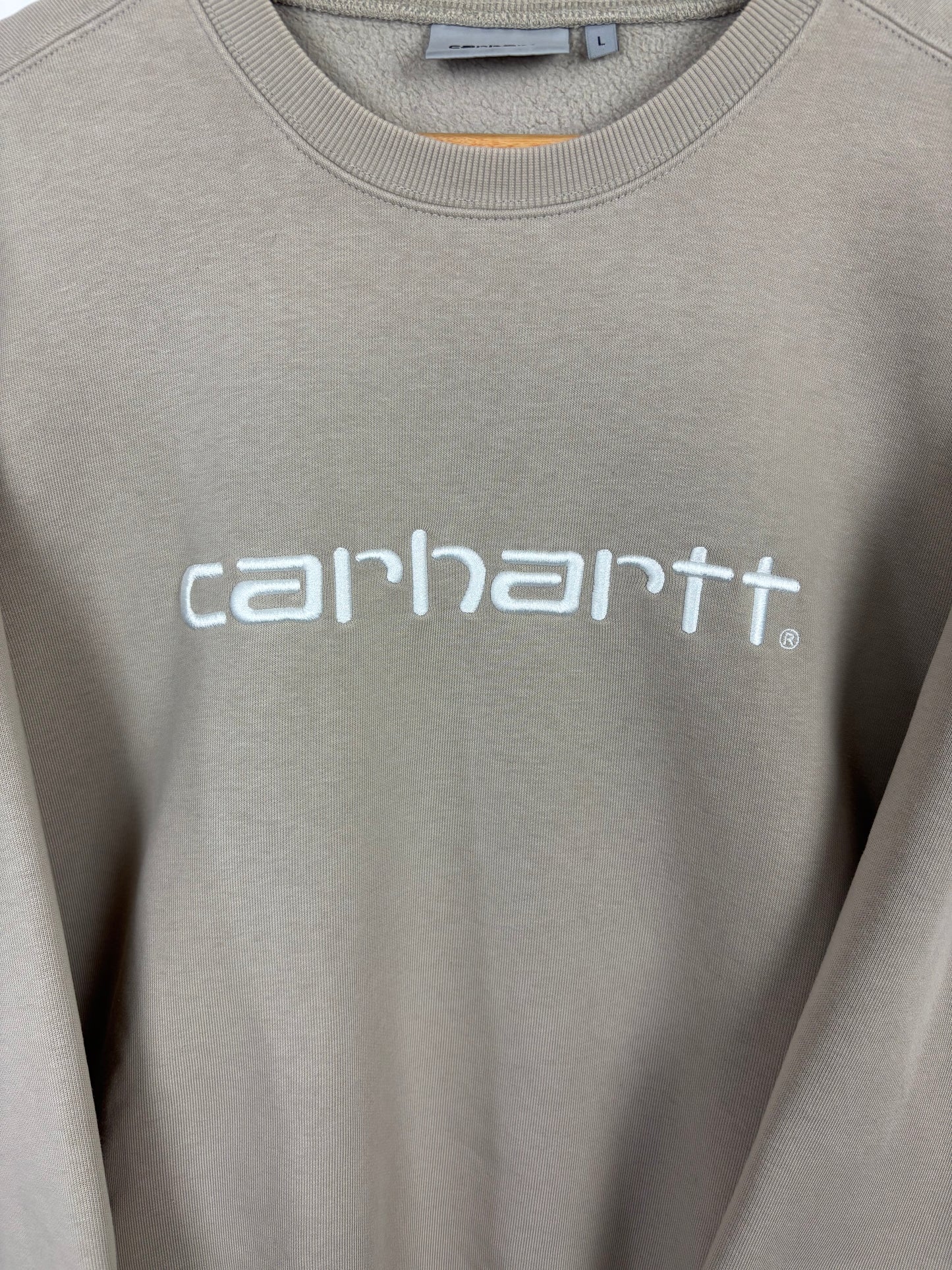 Carhartt Creneck Beige Logo Brodé - L