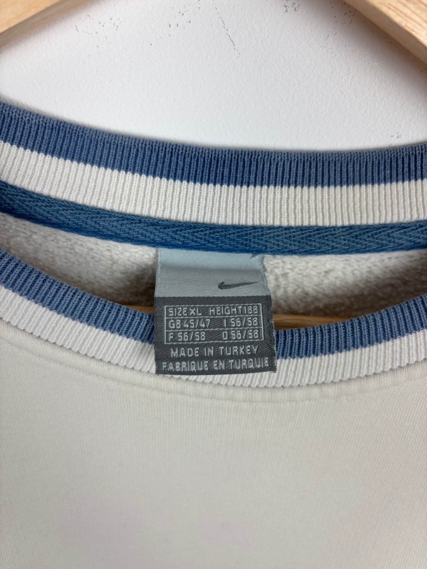 Nike vintage 00´s Oversize Centre Logo Brodé Beige - XL