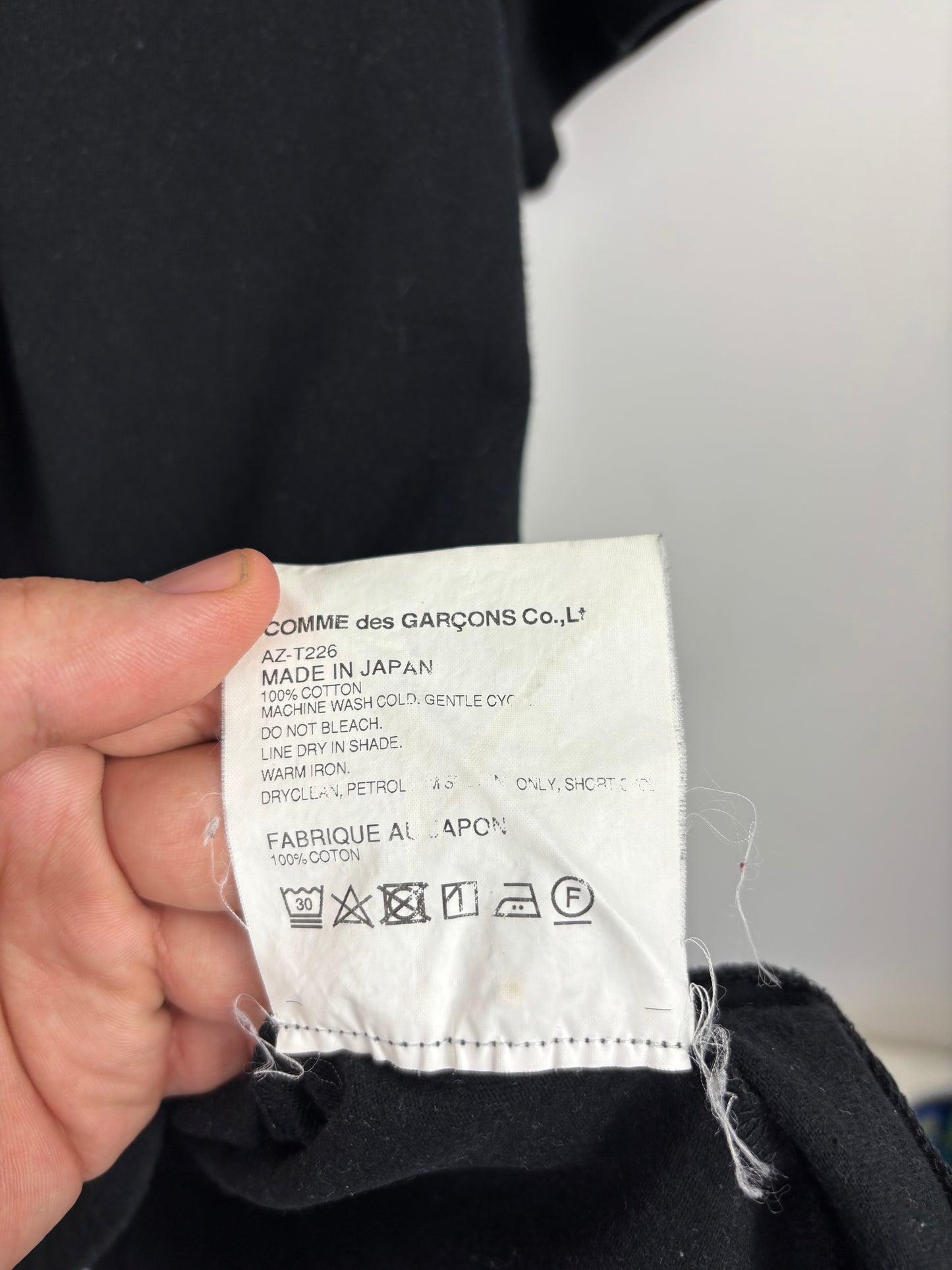 Comme des Garçons Tee Shirt Noir Logo Brodé - M