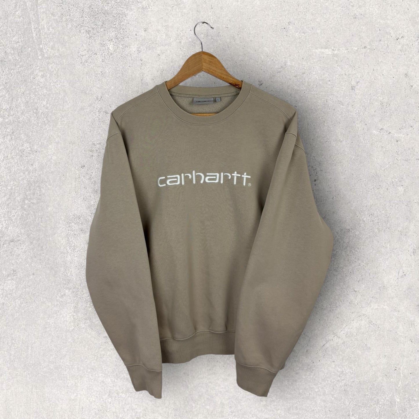 Carhartt Creneck Beige Logo Brodé - L