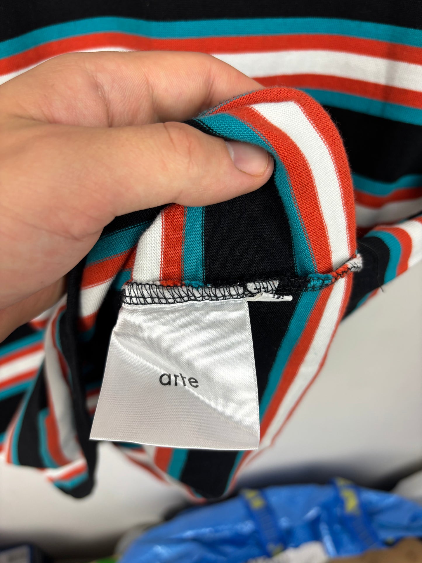 Arte Tee Shirt à Rayures Logo Brodé - M