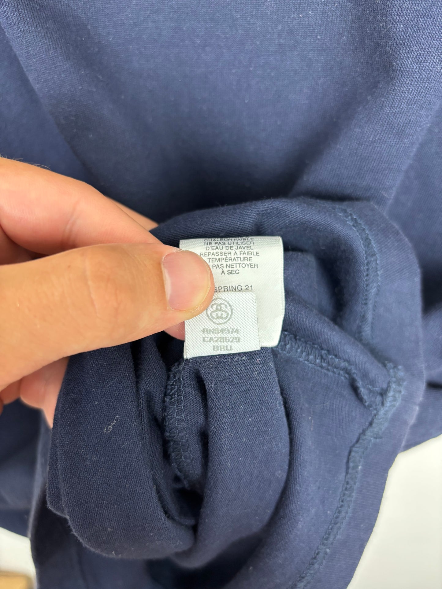Stüssy Tee Shirt Bleu Marine Logo Brodé