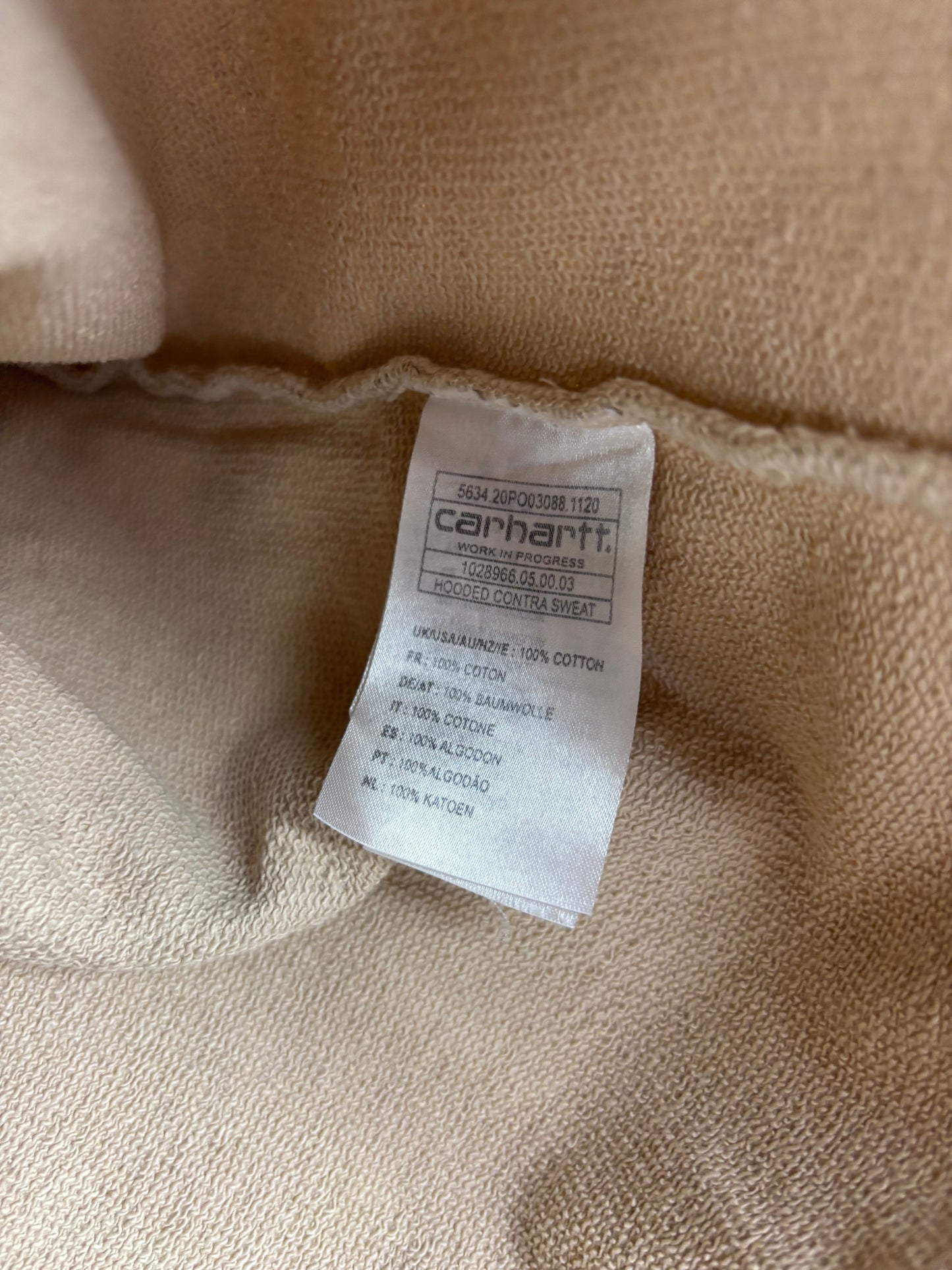 Carhartt Sweat à Capuche Beige Logo Brodé - S
