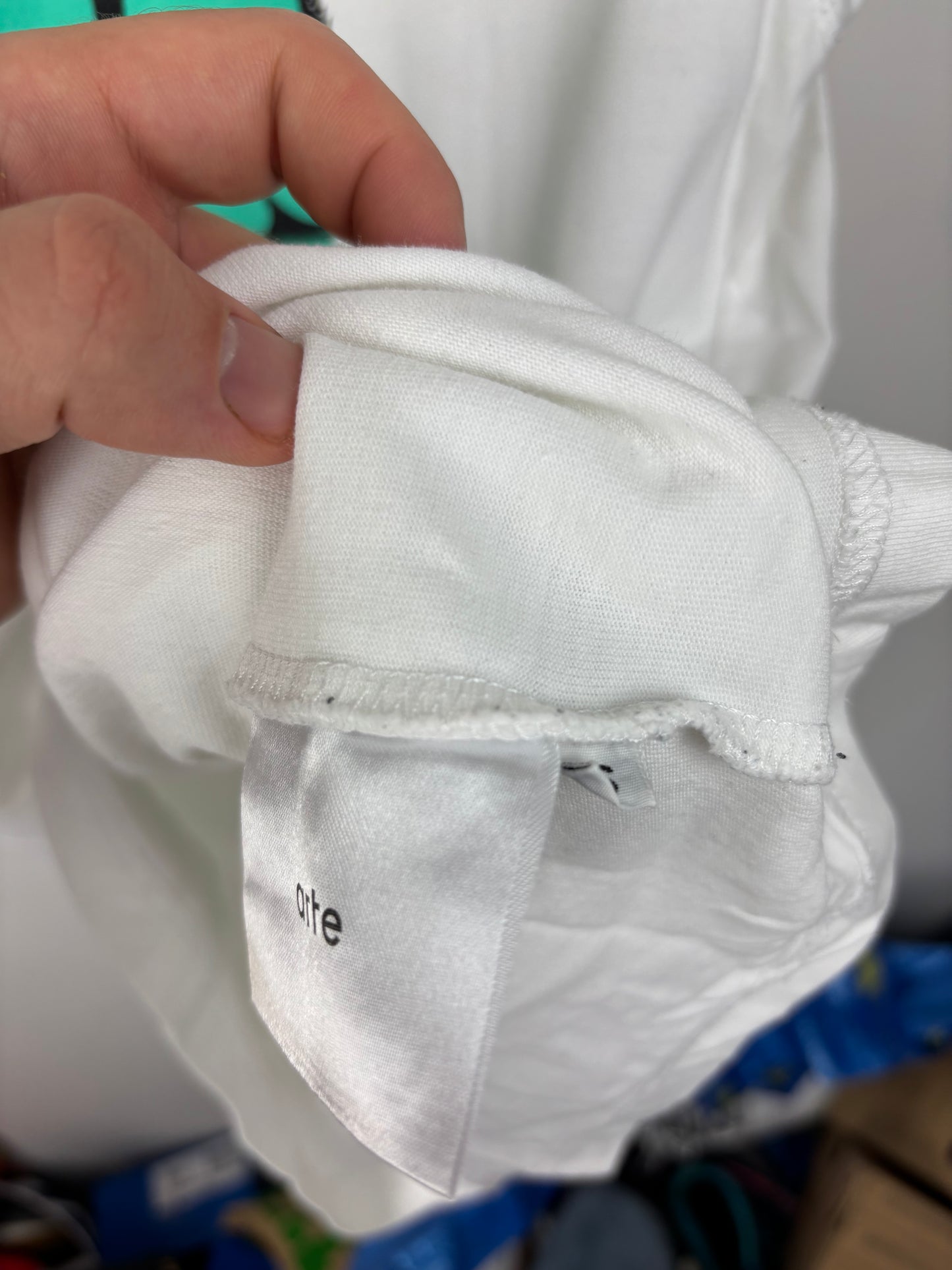 Arte Tee Shirt Blanc Logo Vert - S