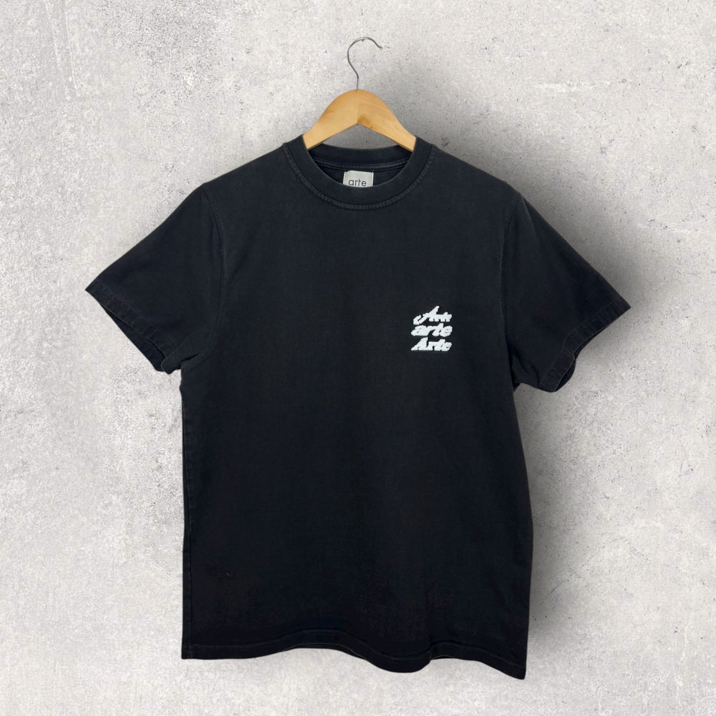 Arte Tee-Shirt Noir Blanc Logo Brodé - M