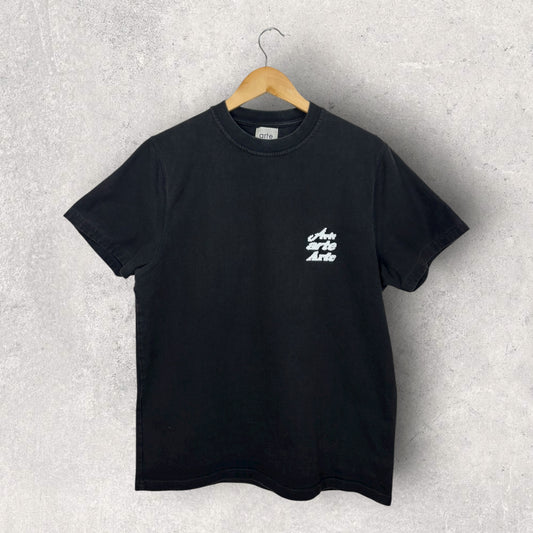 Arte Tee-Shirt Noir Blanc Logo Brodé - M