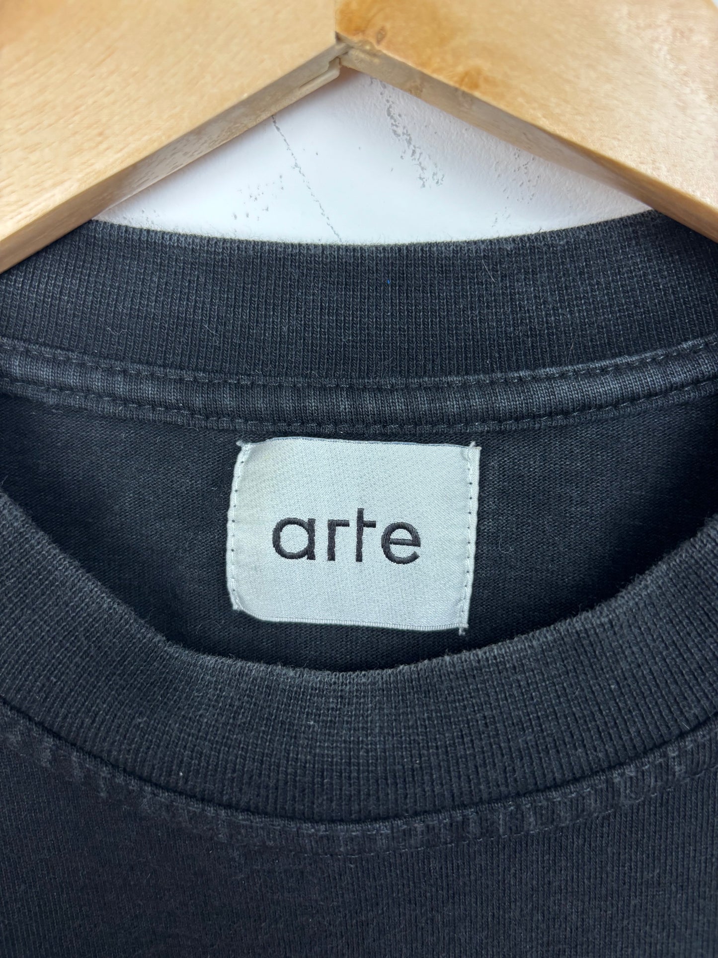 Arte Tee-Shirt Noir Blanc Logo Brodé - M