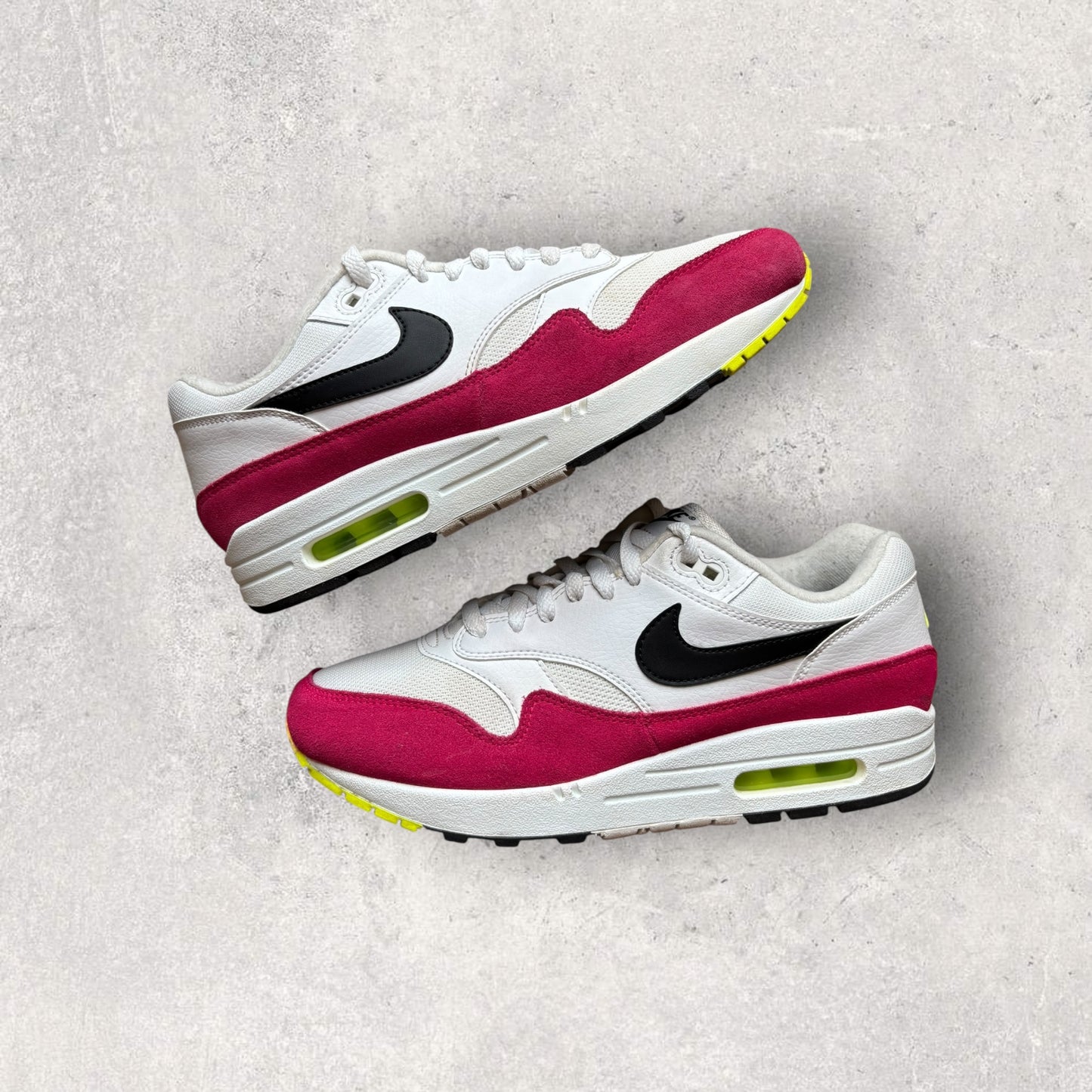 Nike Air Max 1 White Black Volt Rush Pink (Taille 42)
