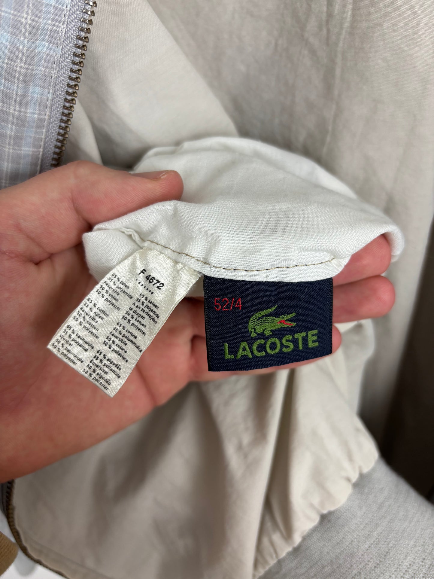 Lacoste Manteau à carreau Vintage - M
