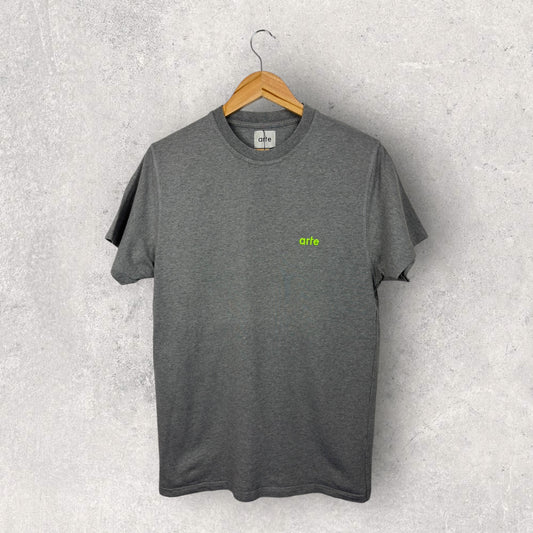 Arte Tee Shirt Gris Logo Brodé Jaune - M