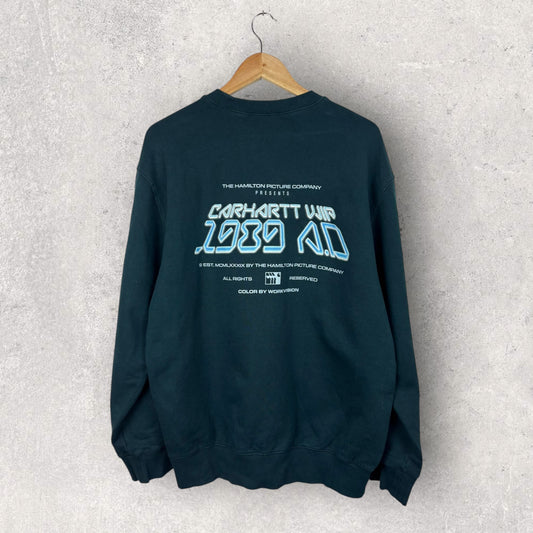 Carhartt Sweat Bleu Marine Logo Dos - L