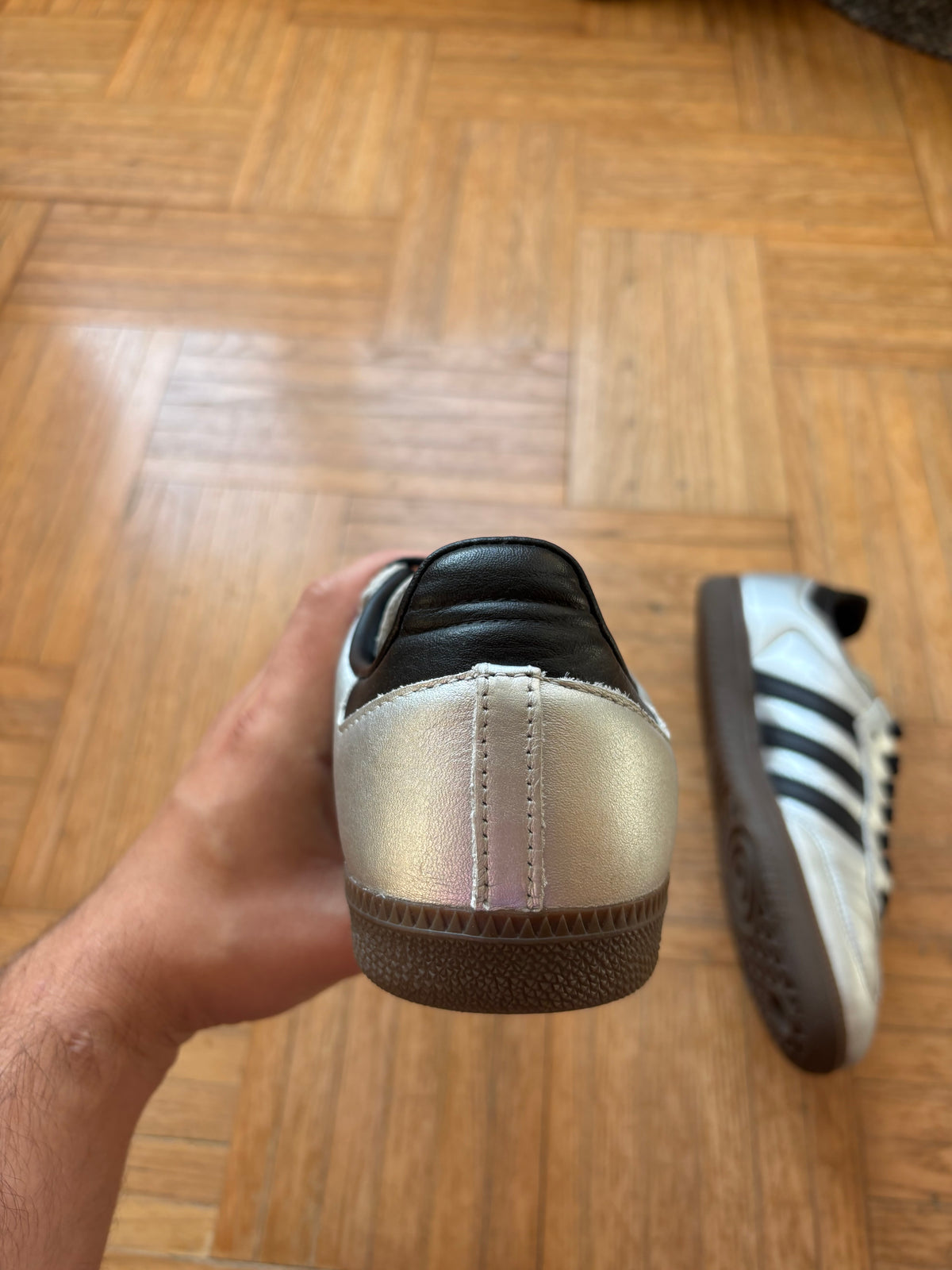 Adidas Samba OG Argenté Noir | Baskets Métallisées - 40