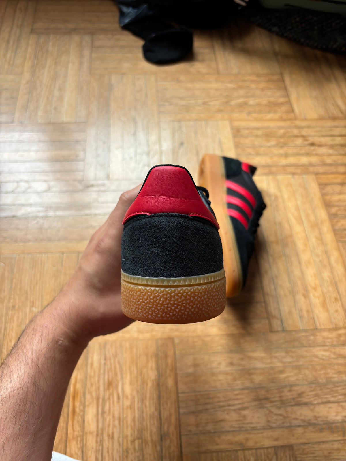 Adidas Handball Spezial Noir Rouge | Baskets Vintage - 38