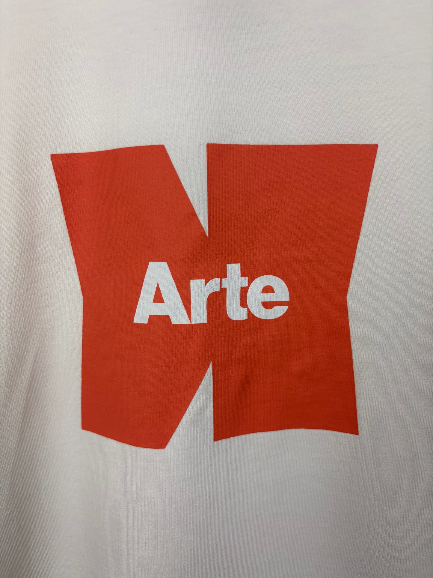 Arte Tee Shirt Blanc Logo Orange - L
