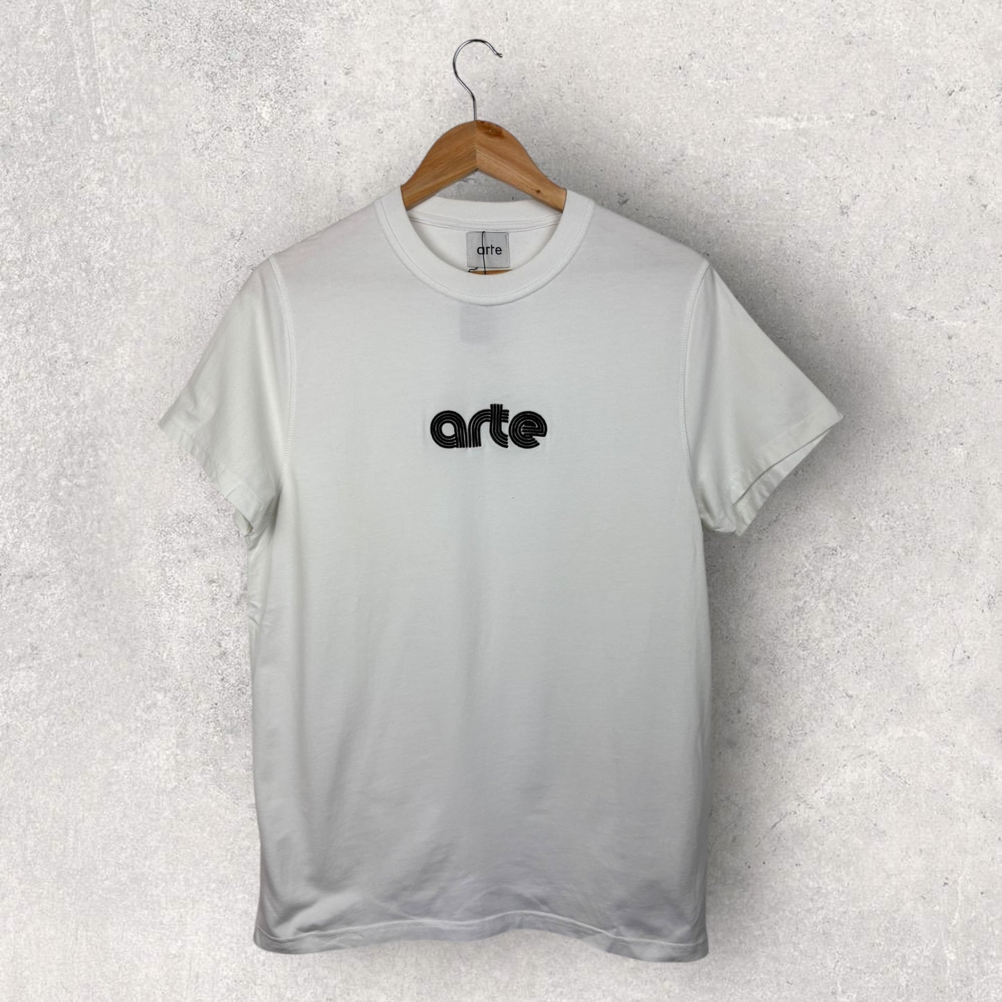 Arte Tee Blanc Logo Noir en Relief - S