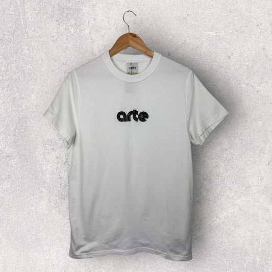 Arte Tee Blanc Logo Noir en Relief - S