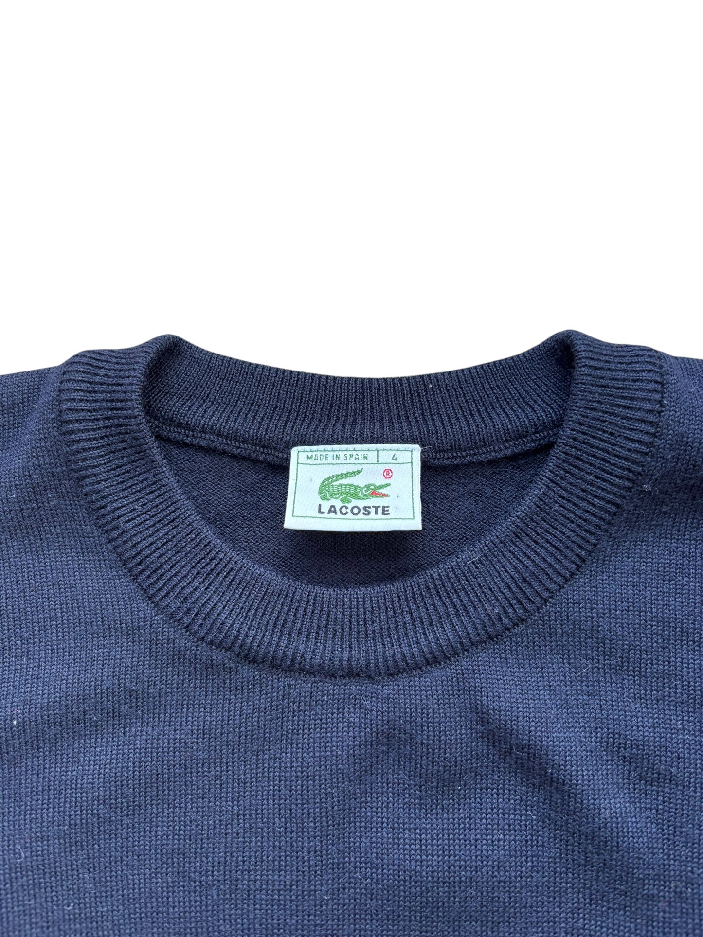 Pull col rond Lacoste Vintage Bleu marine - M