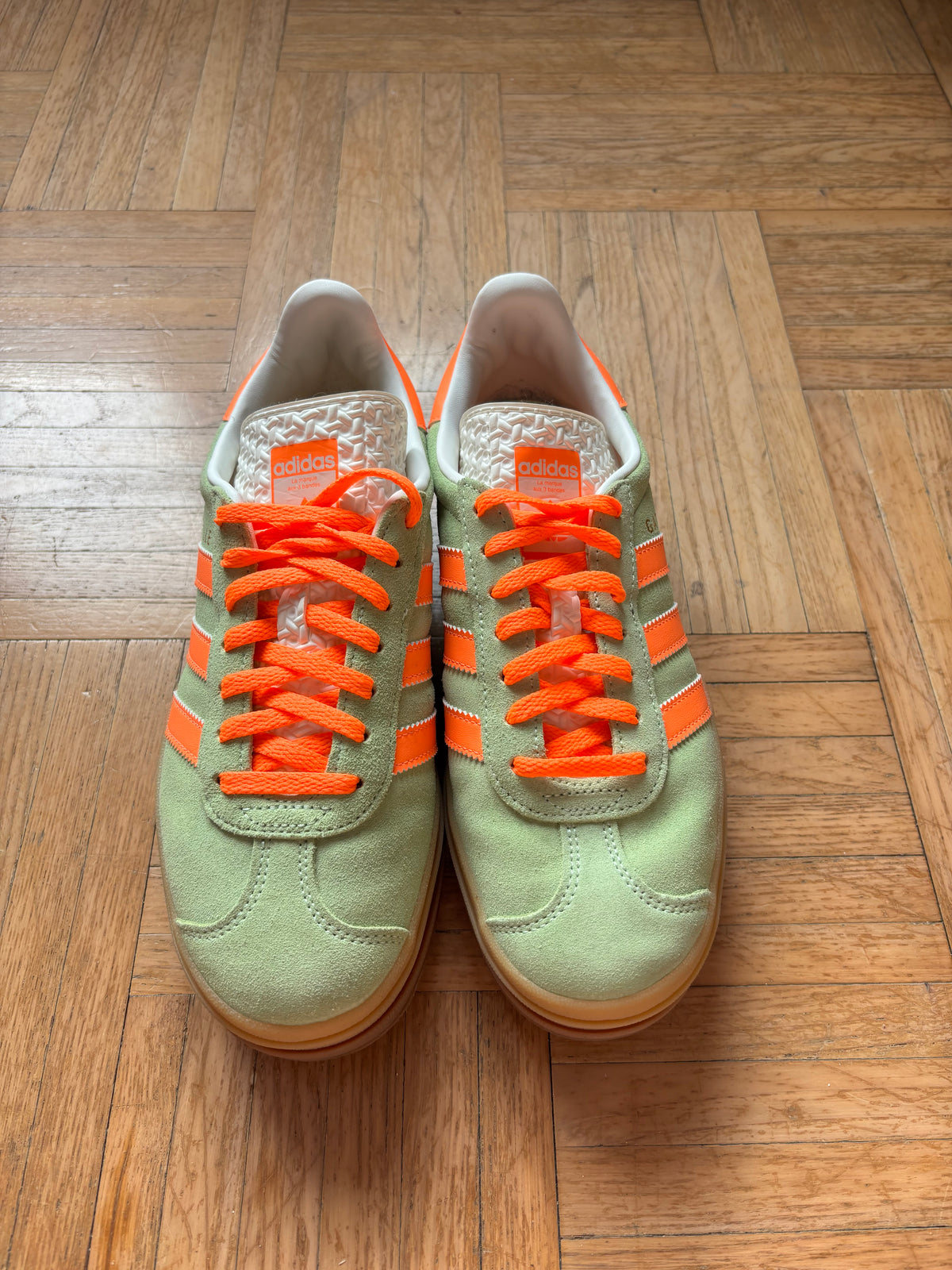 Adidas Gazelle Bold Vert Menthe Orange | Baskets Plateforme - 40