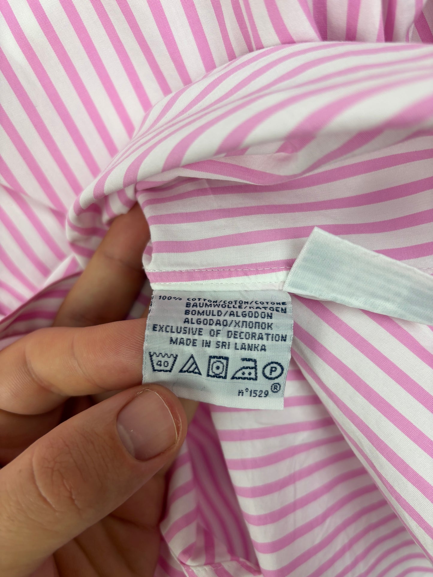 Ralph Lauren Chemise Rose Blanc Logo Brodé Bleu - S