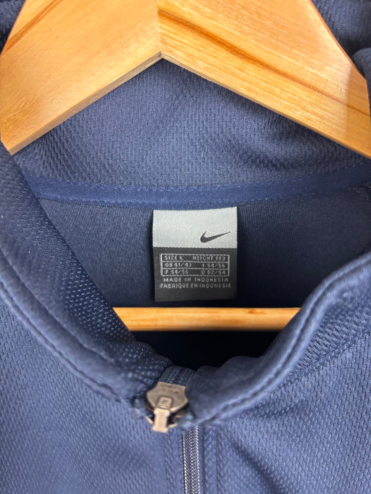 Nike Veste Vintage Bleu Marine Logo Brodé - L