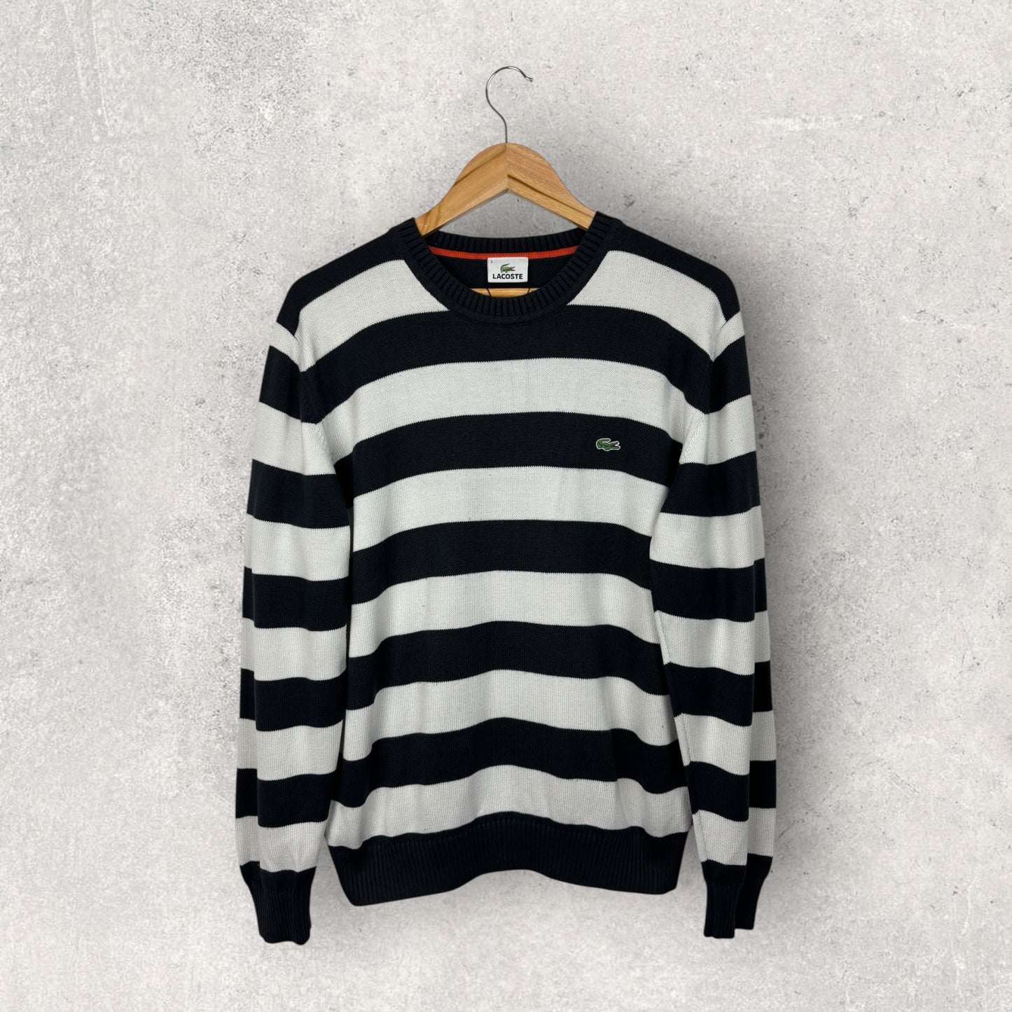 Lacoste Pull à Rayures Logo Brodé - M