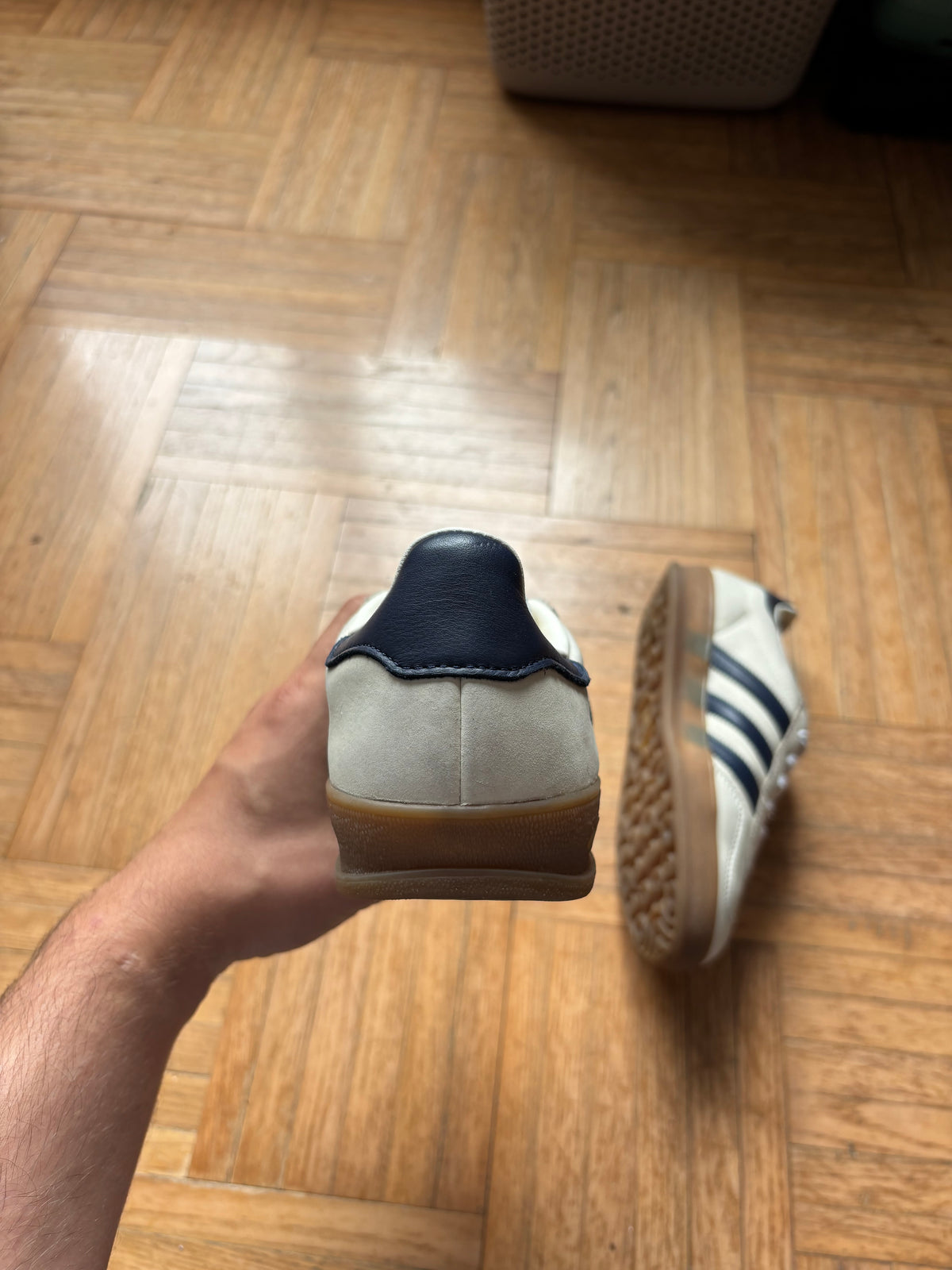 Adidas Gazelle Blanc Bleu Marine | Sneakers Vintage - 36.5