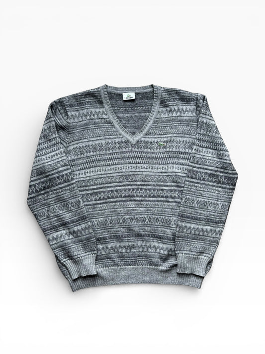 Pull col V Lacoste Vintage Gris - M