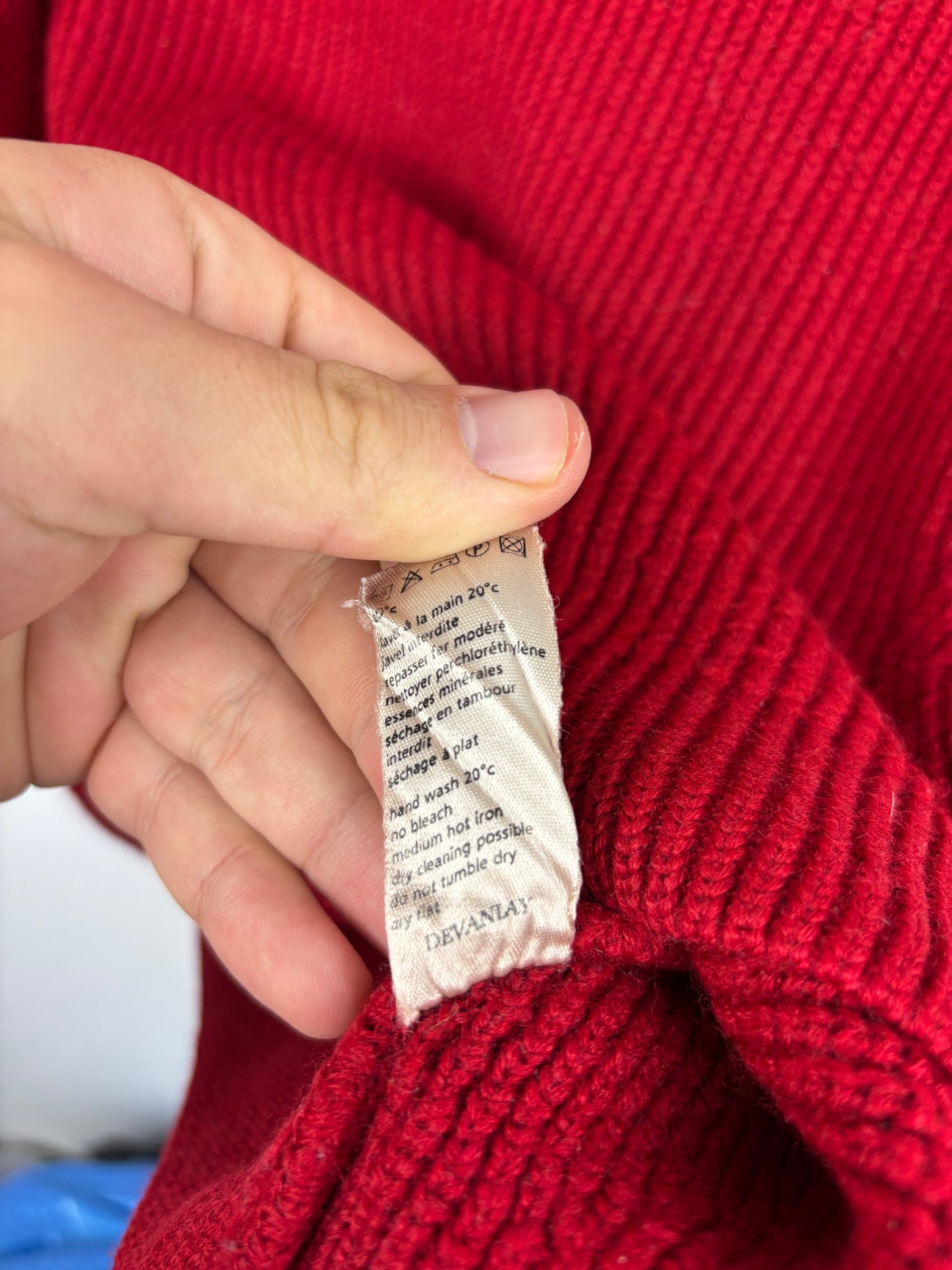 Lacoste Pull en Maille Rouge Logo Brodé - XS