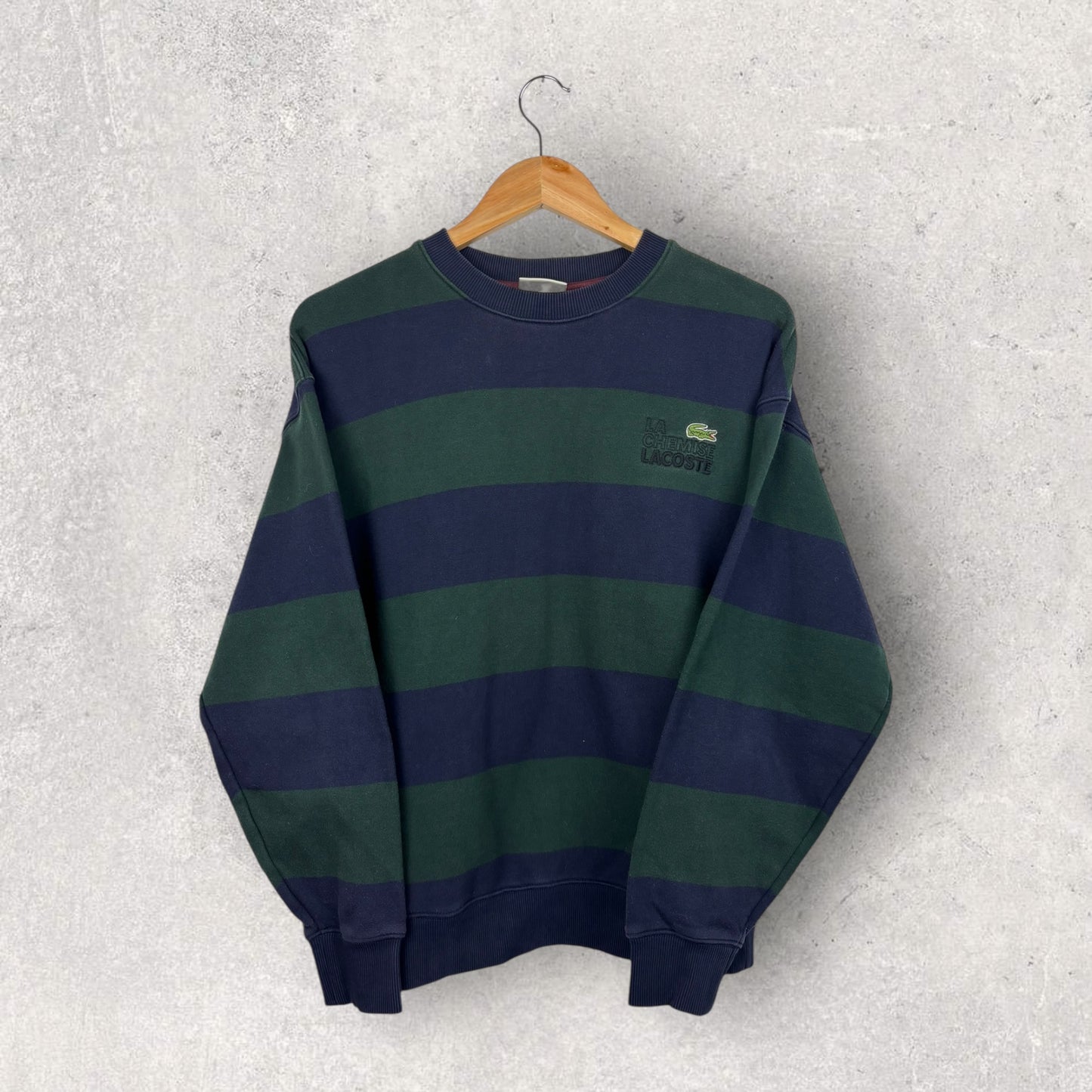 Lacoste Sweat ‘La chemise Lacoste’ Logo Brodé Vert Bleu - S