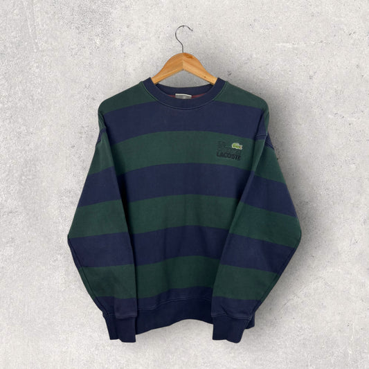 Lacoste Sweat ‘La chemise Lacoste’ Logo Brodé Vert Bleu - S