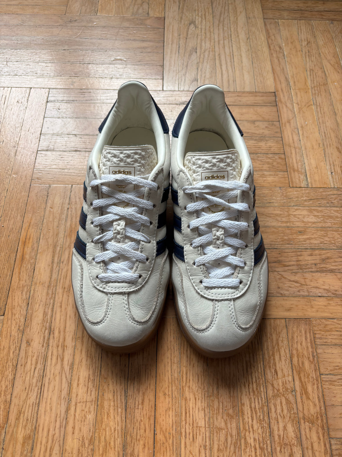 Adidas Gazelle Blanc Bleu Marine | Sneakers Vintage - 36.5