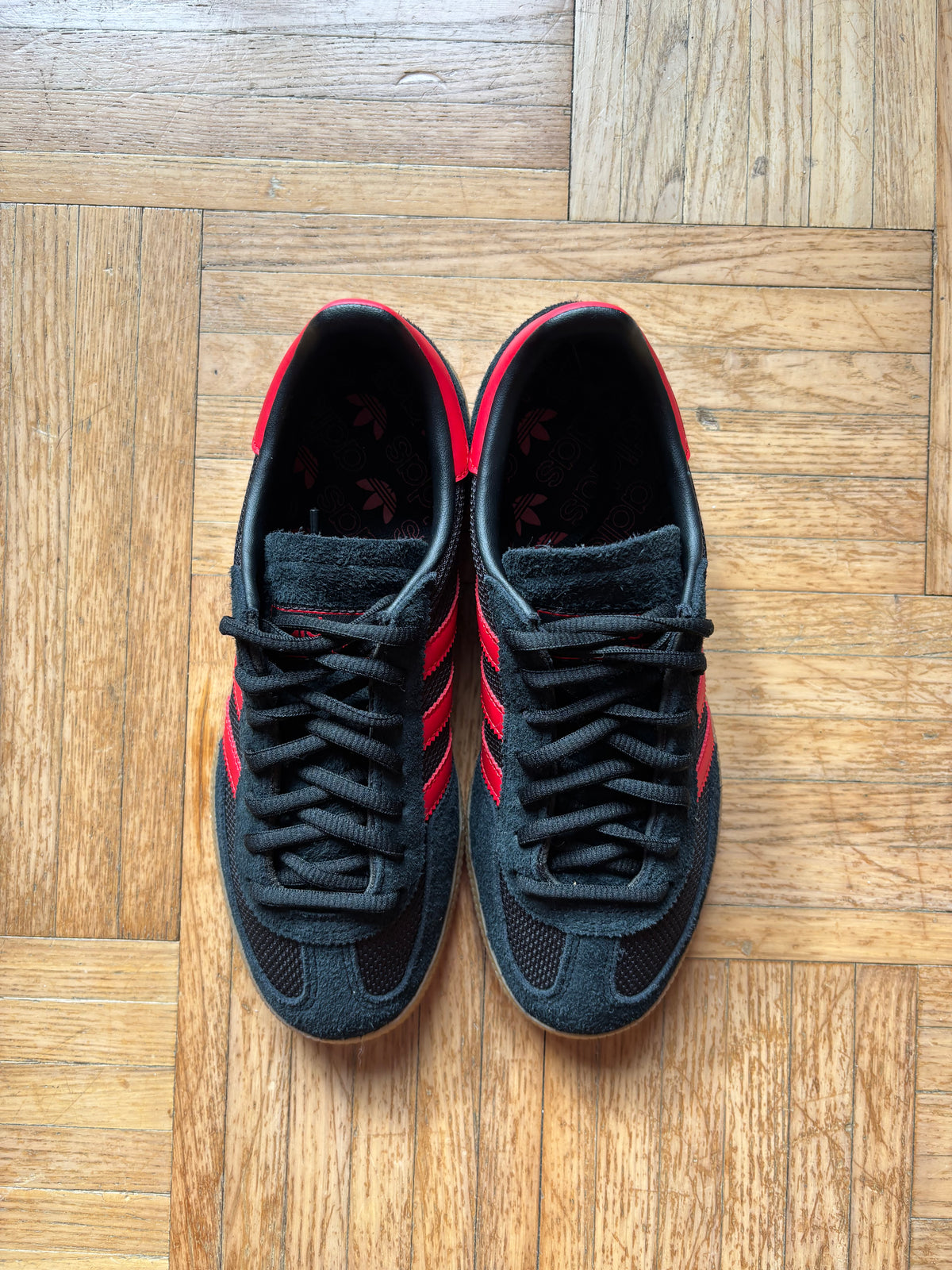 Adidas Handball Spezial Noir Rouge | Baskets Vintage - 38
