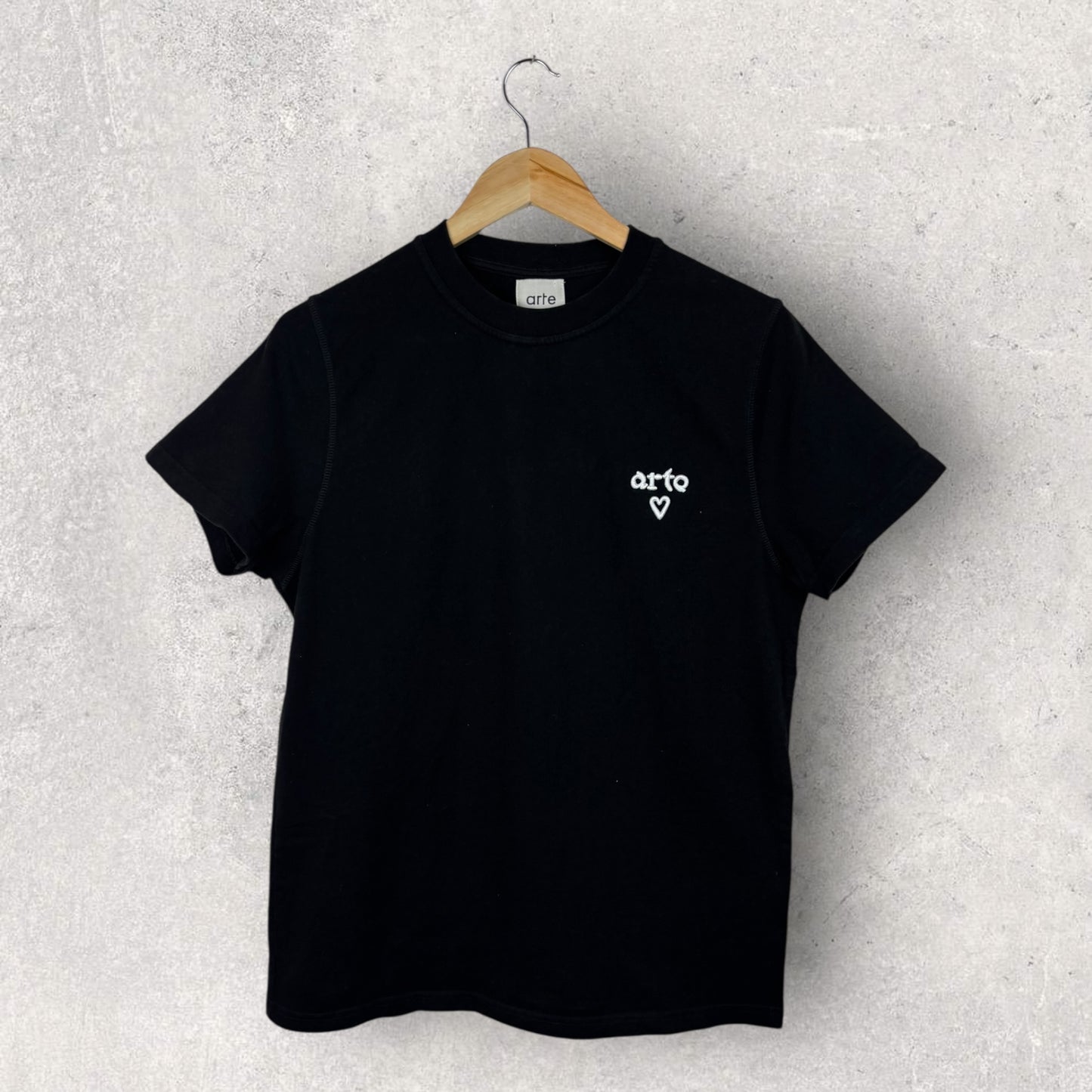 Tee Shirt Arte Noir Logo Brodé Blanc - XS