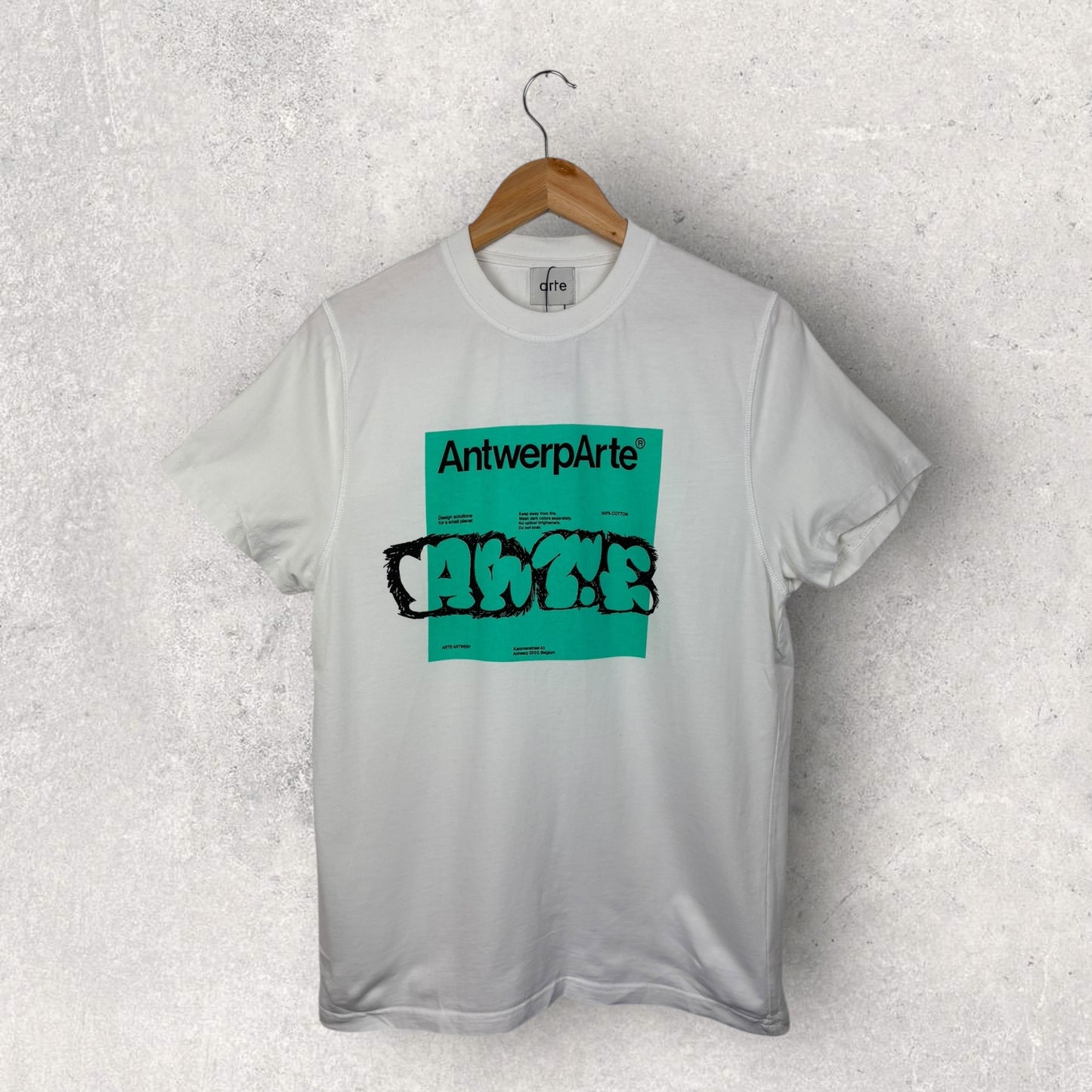 Arte Tee Shirt Blanc Logo Vert - S