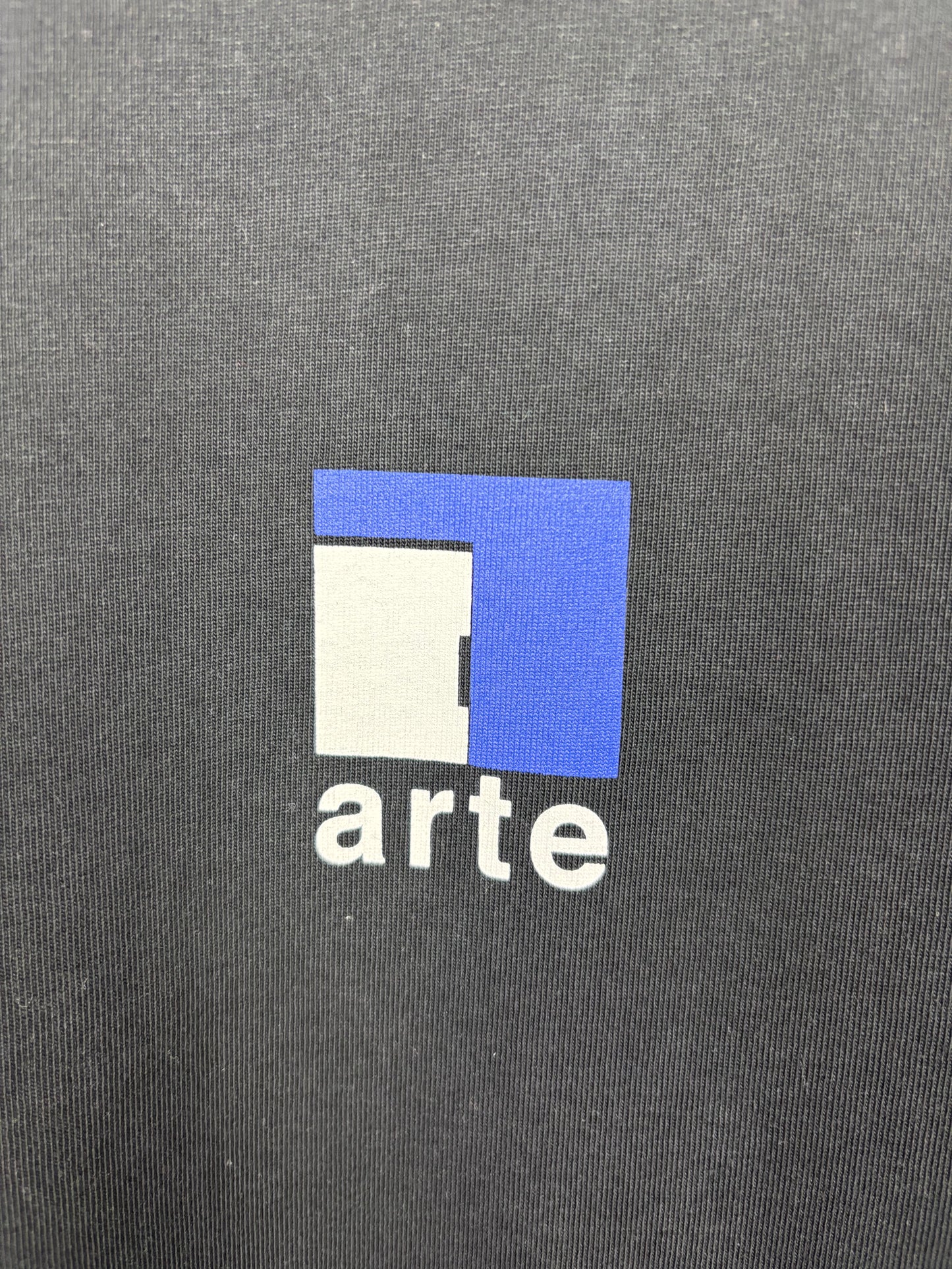 Arte Tee Shirt Noir Logo Bleu Blanc - S