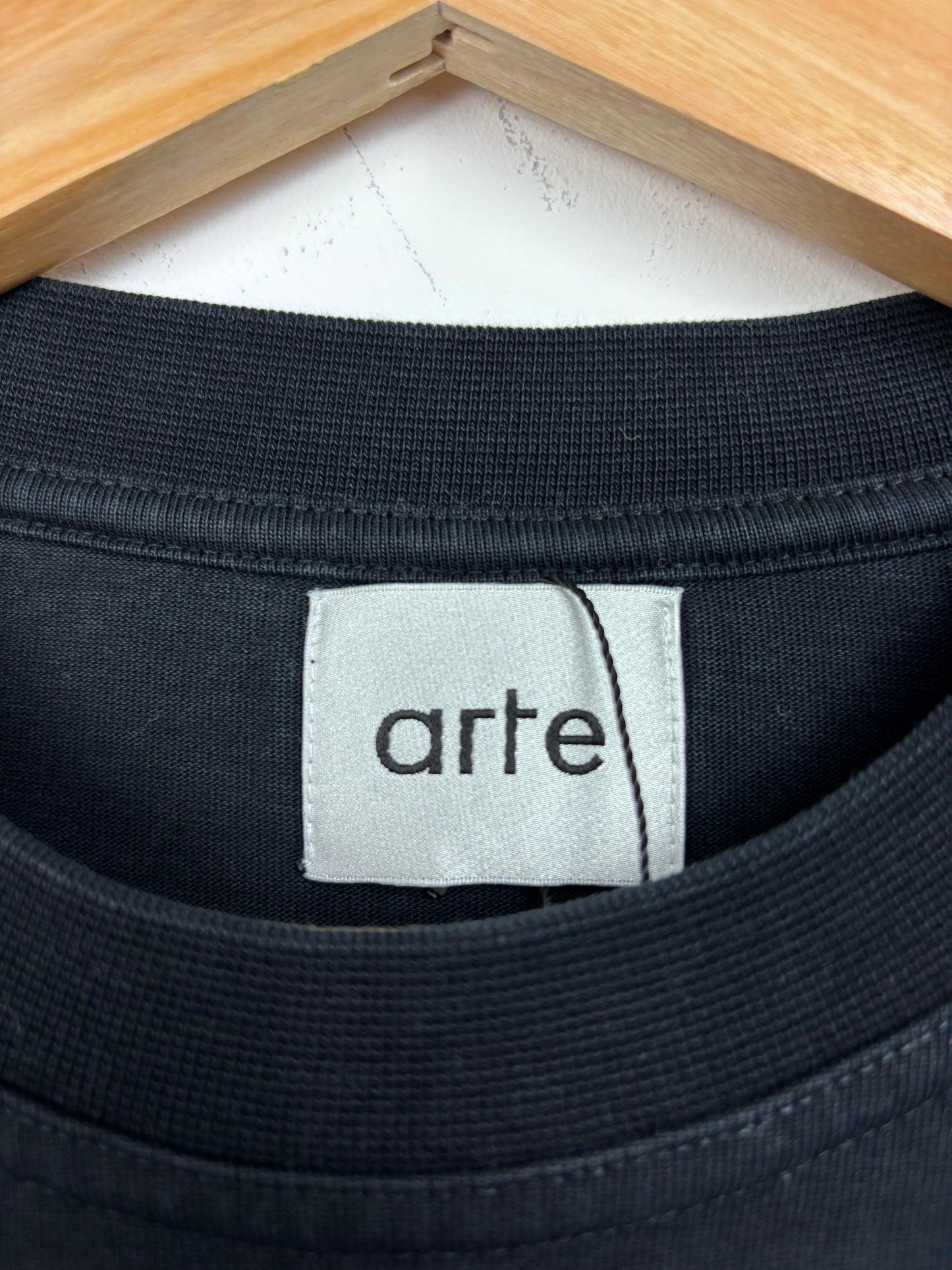 Arte Tee Shirt Noir Logo Bleu Blanc - S