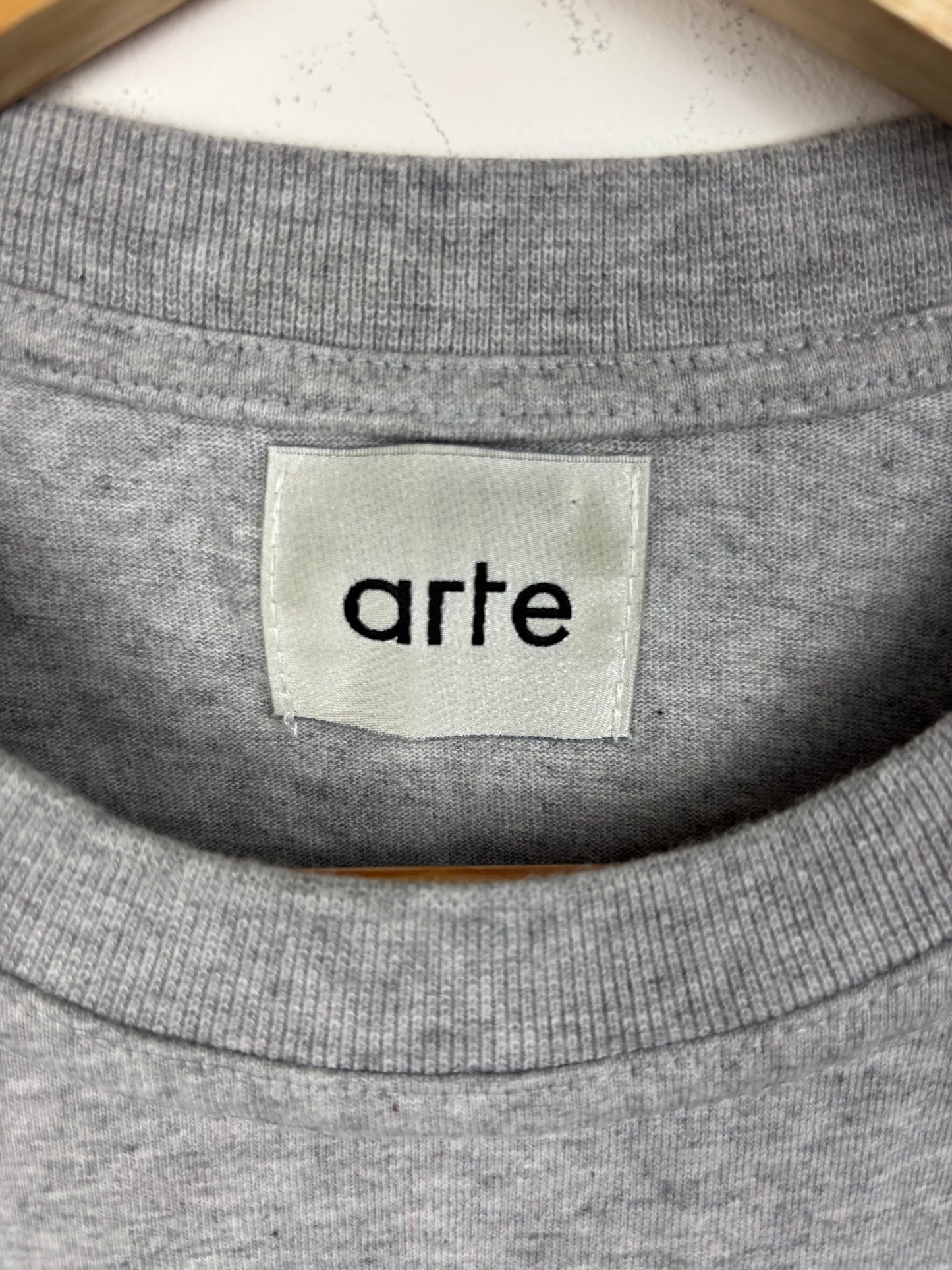 Arte Tee Shirt Gris Logo Brodé Noir - S