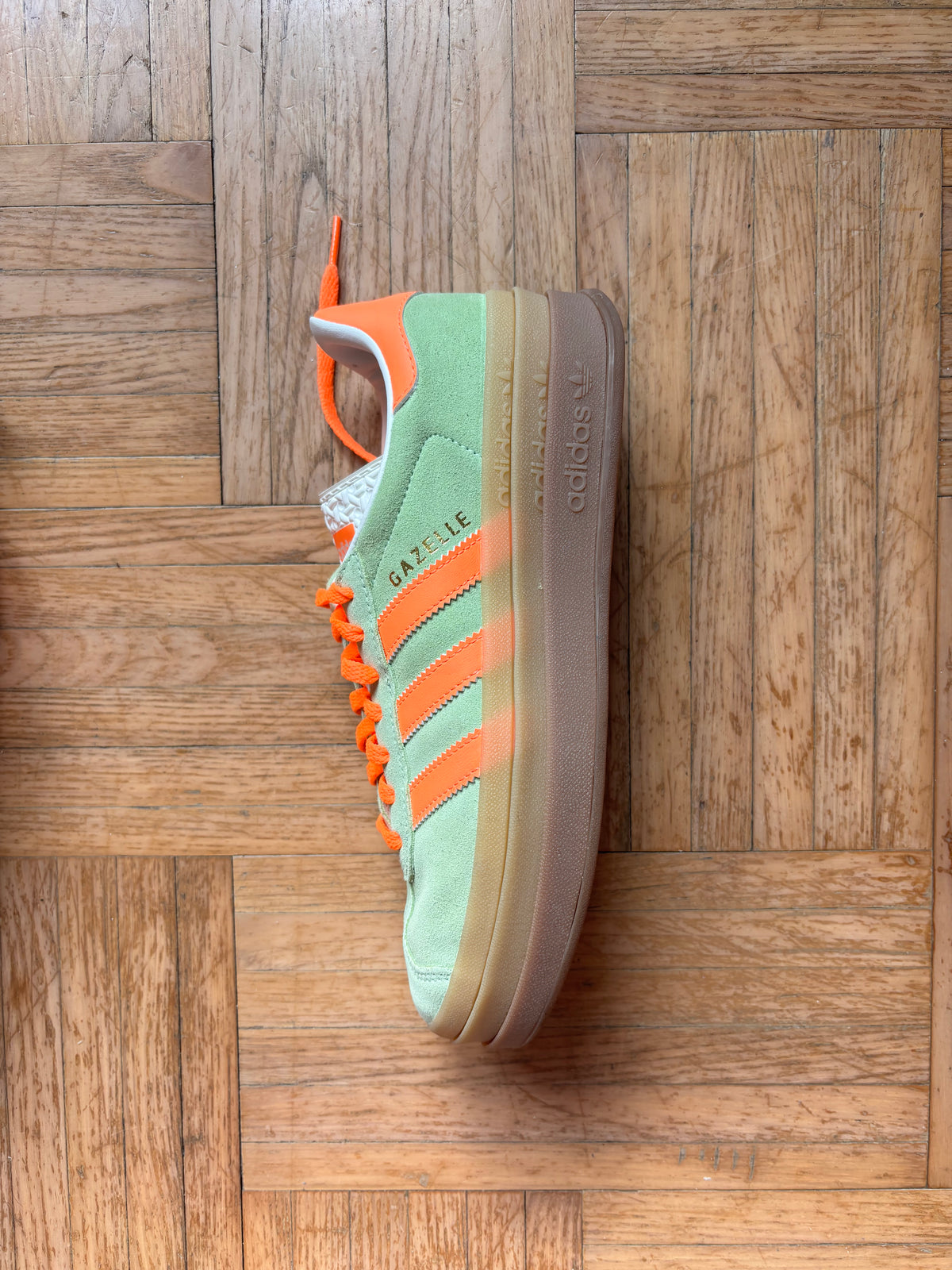Adidas Gazelle Bold Vert Menthe Orange | Baskets Plateforme - 40