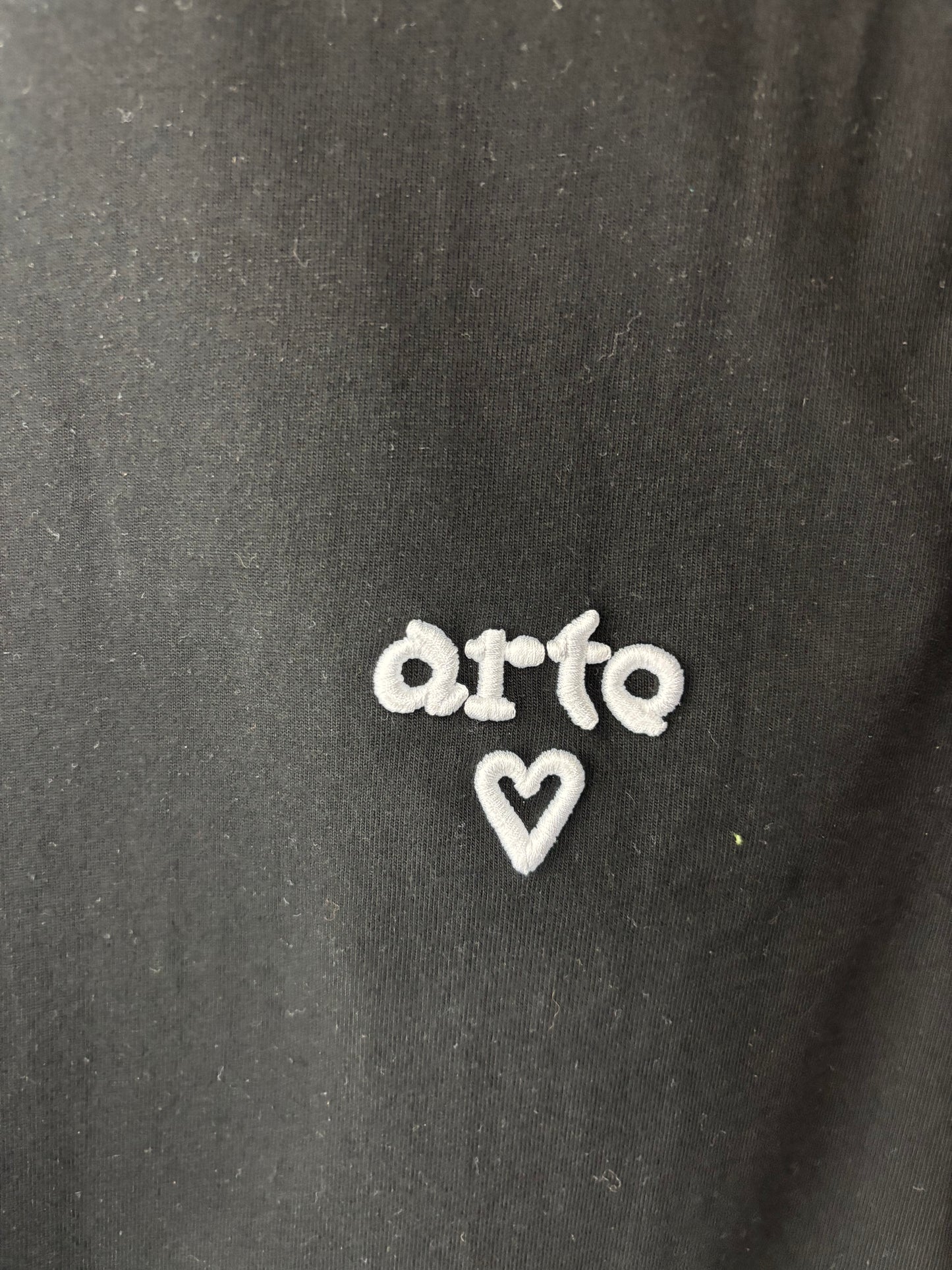 Tee Shirt Arte Noir Logo Brodé Blanc - XS