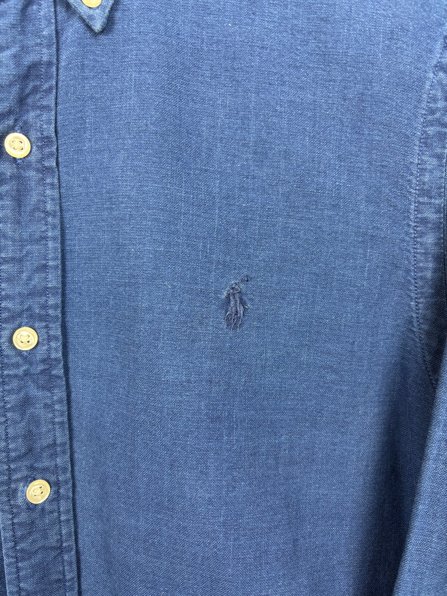 Ralph Lauren Chemise Bleu Marine Logo Brodé - S