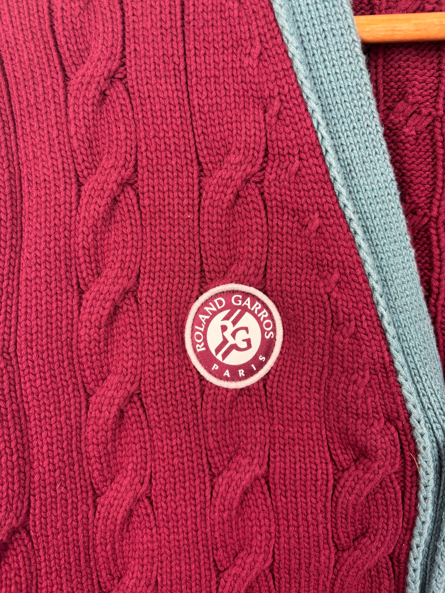 Lacoste X Roland Garros Cardigan Bordeaux Bleu Vert - S