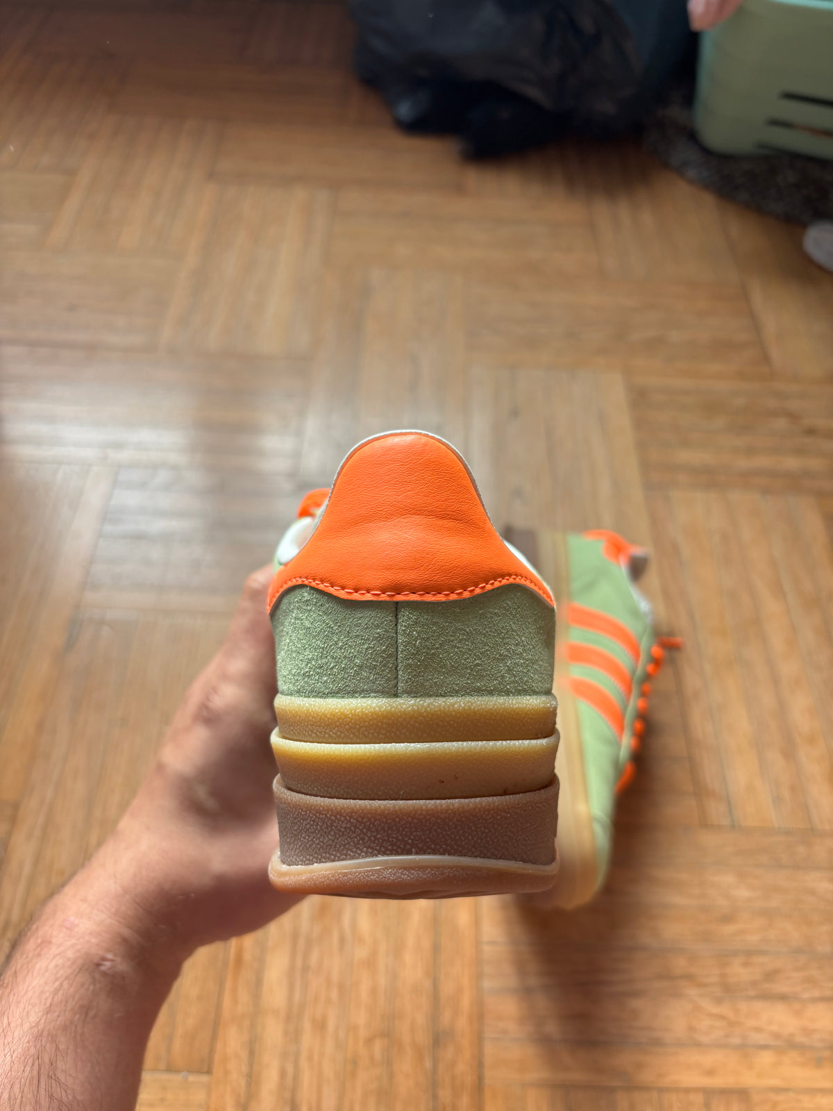 Adidas Gazelle Bold Vert Menthe Orange | Baskets Plateforme - 40