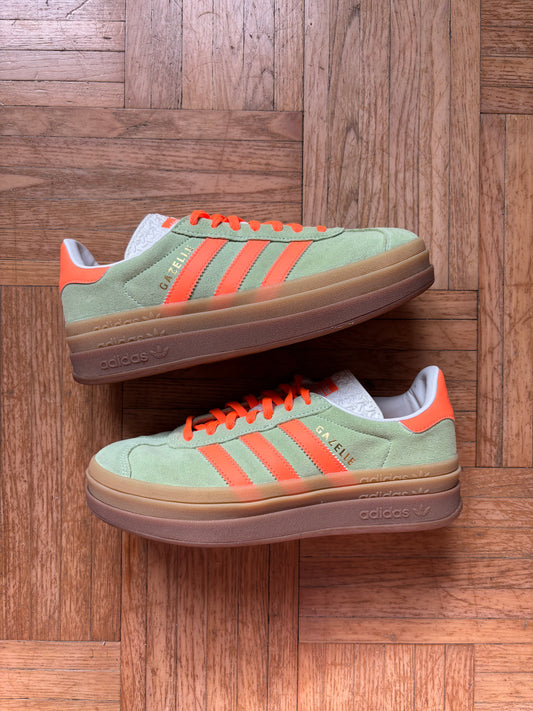 Adidas Gazelle Bold Vert Menthe Orange | Baskets Plateforme - 40