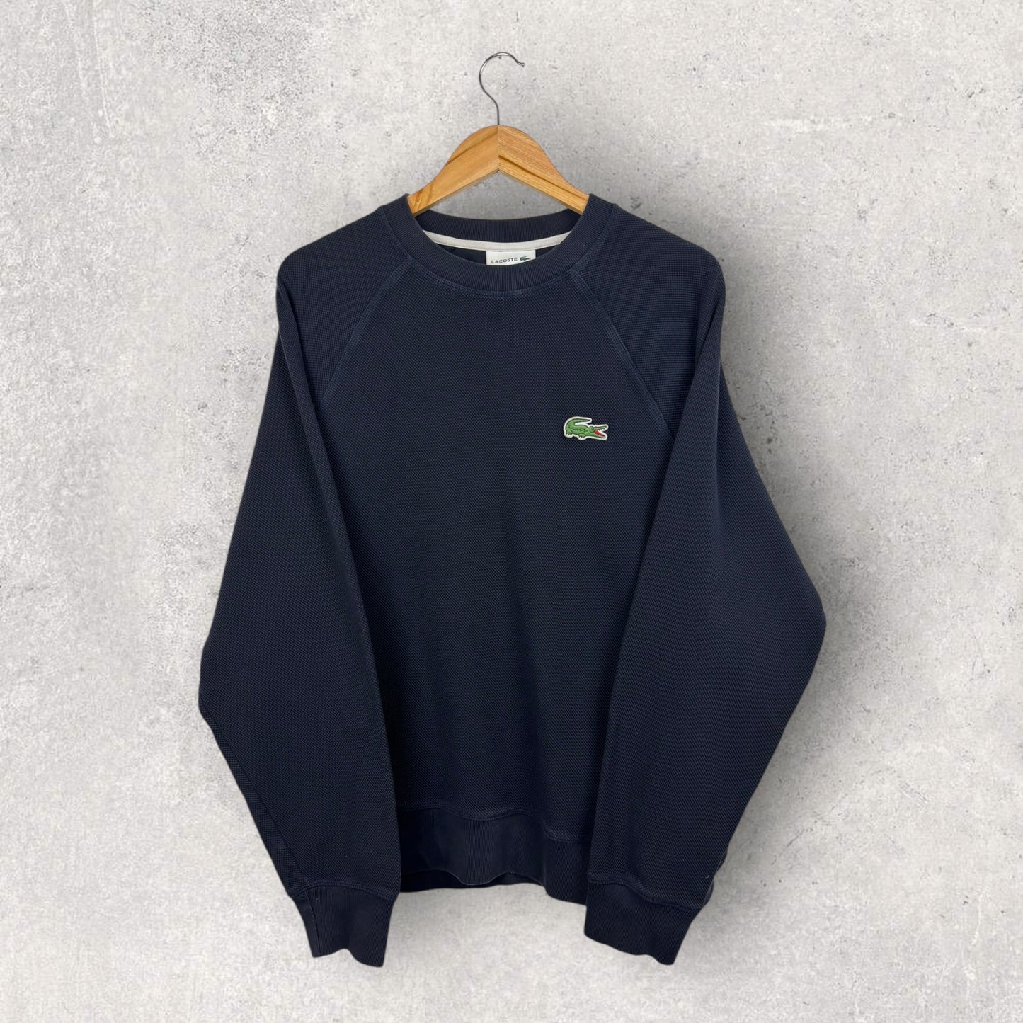 Lacoste Sweat Bleu Marine Logo Brodé - L
