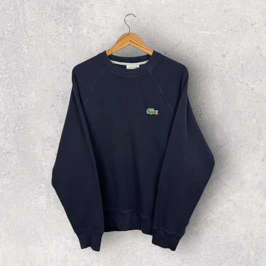Lacoste Sweat Bleu Marine Logo Brodé - L