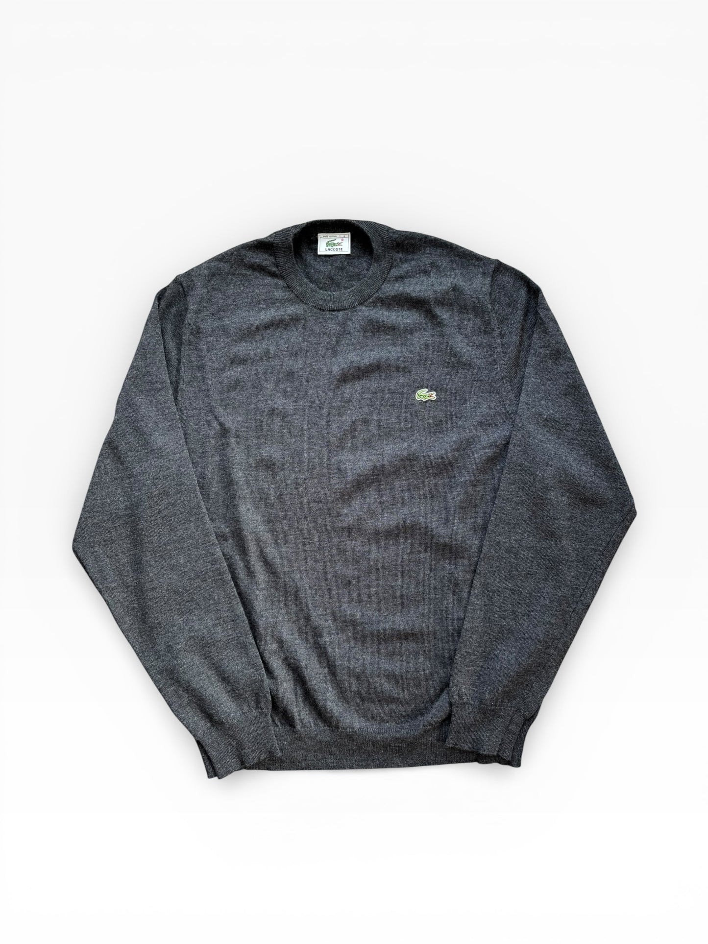Pull col rond Lacoste Vintage gris - M
