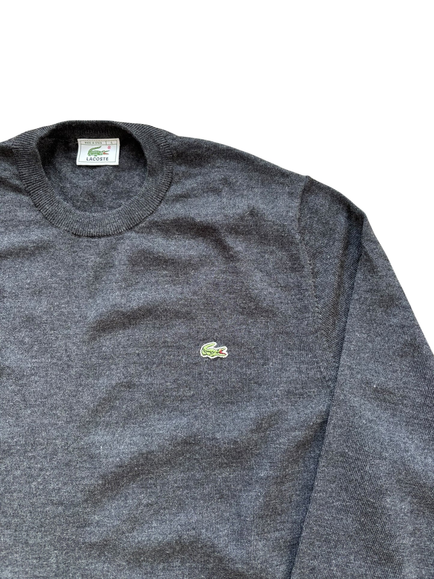 Pull col rond Lacoste Vintage gris - M