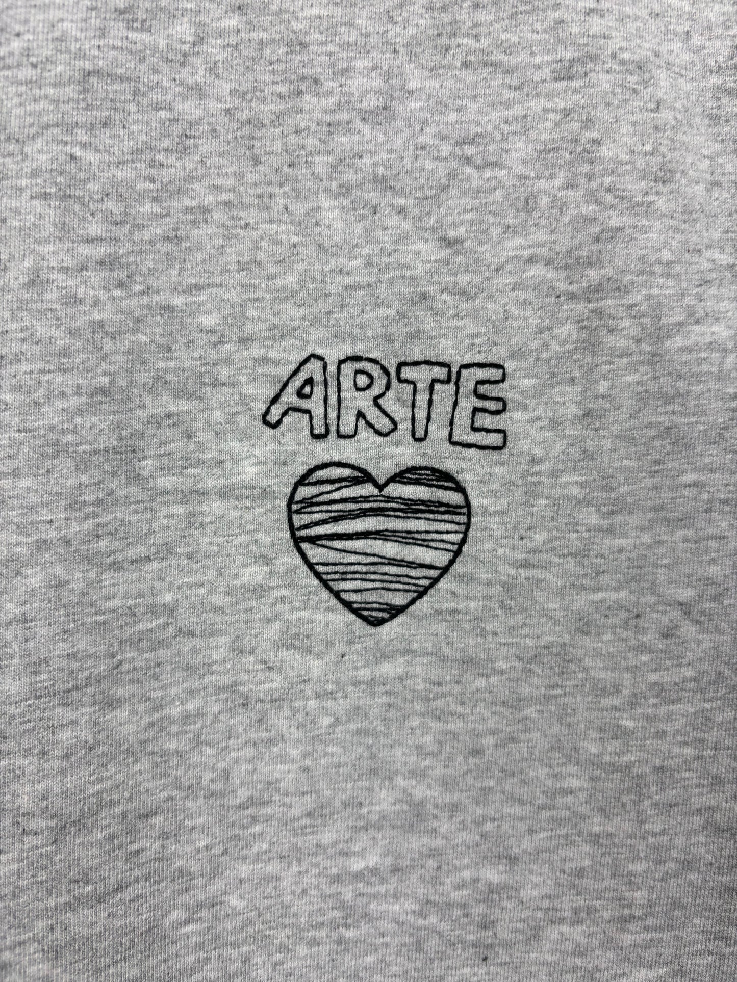 Arte Tee Shirt Gris Logo Brodé Noir - S